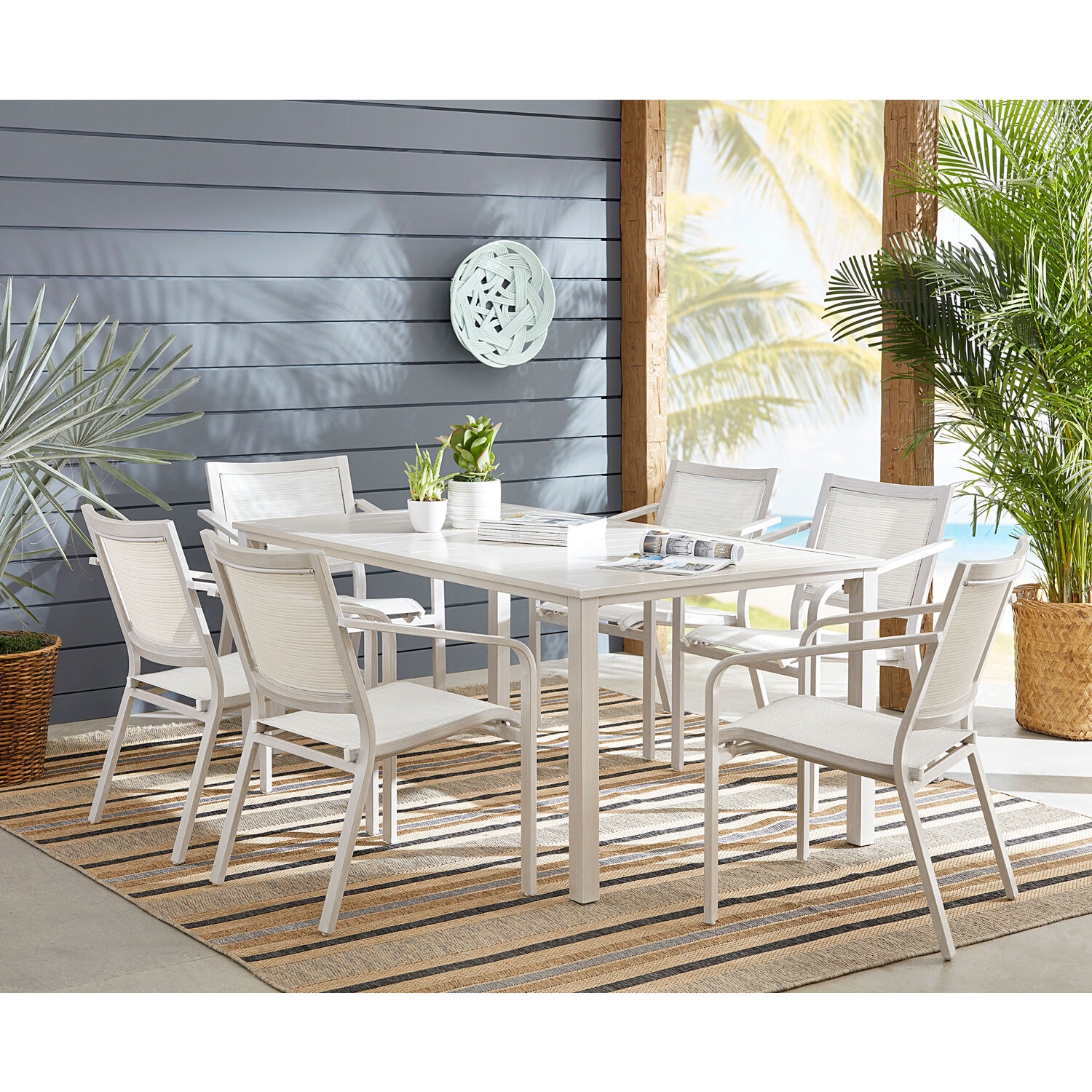 Hanover MORDN7PC-WHT Patio-Dining-Sets - View #5