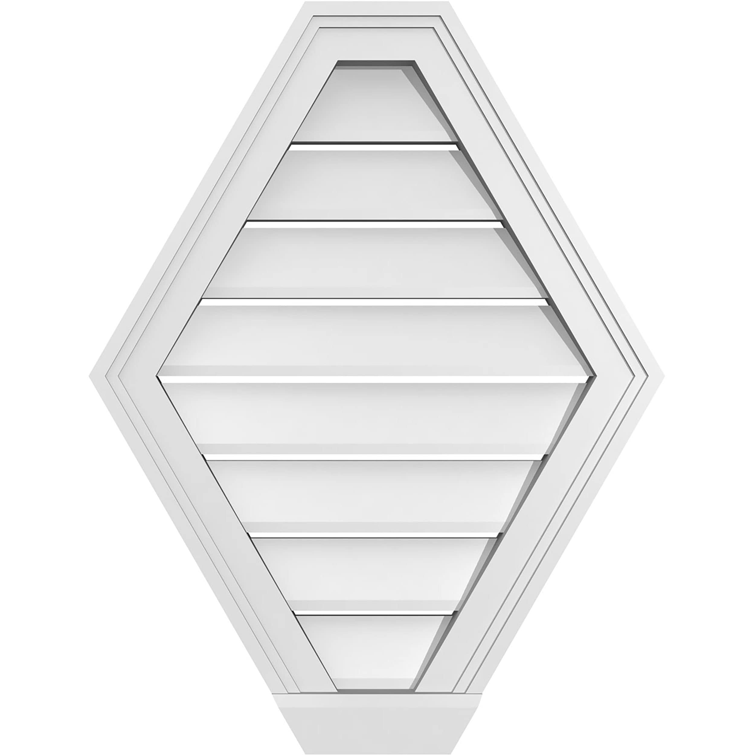 Ekena Millwork GVPHP20X2603SF 20-Inches x 26-Inches Off-white Peaked PVC Gable Louver Vent