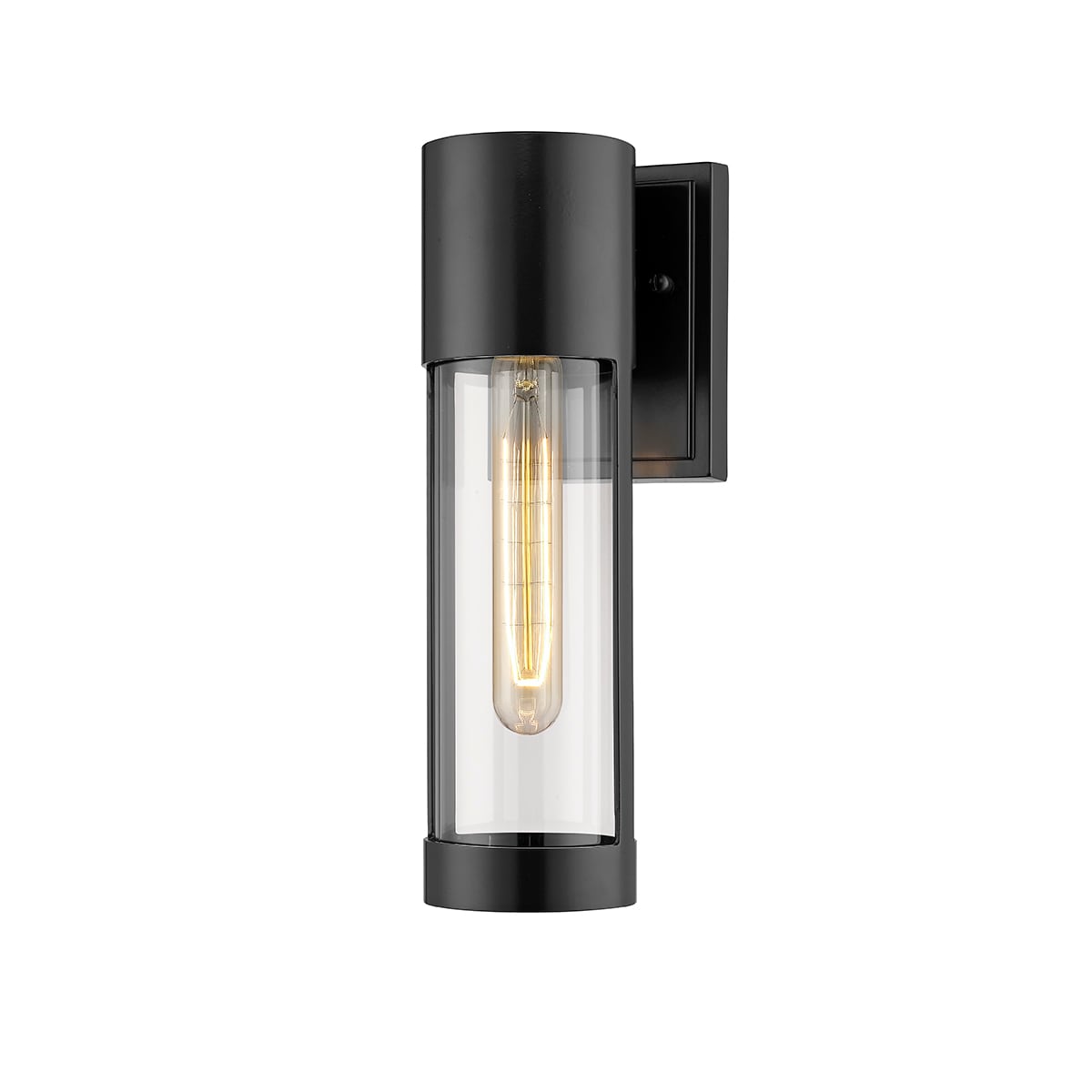 Millennium Lighting 8212-PBK Hester 1 -Light 12.5-in H Matte Black Hardwired Outdoor Wall Light