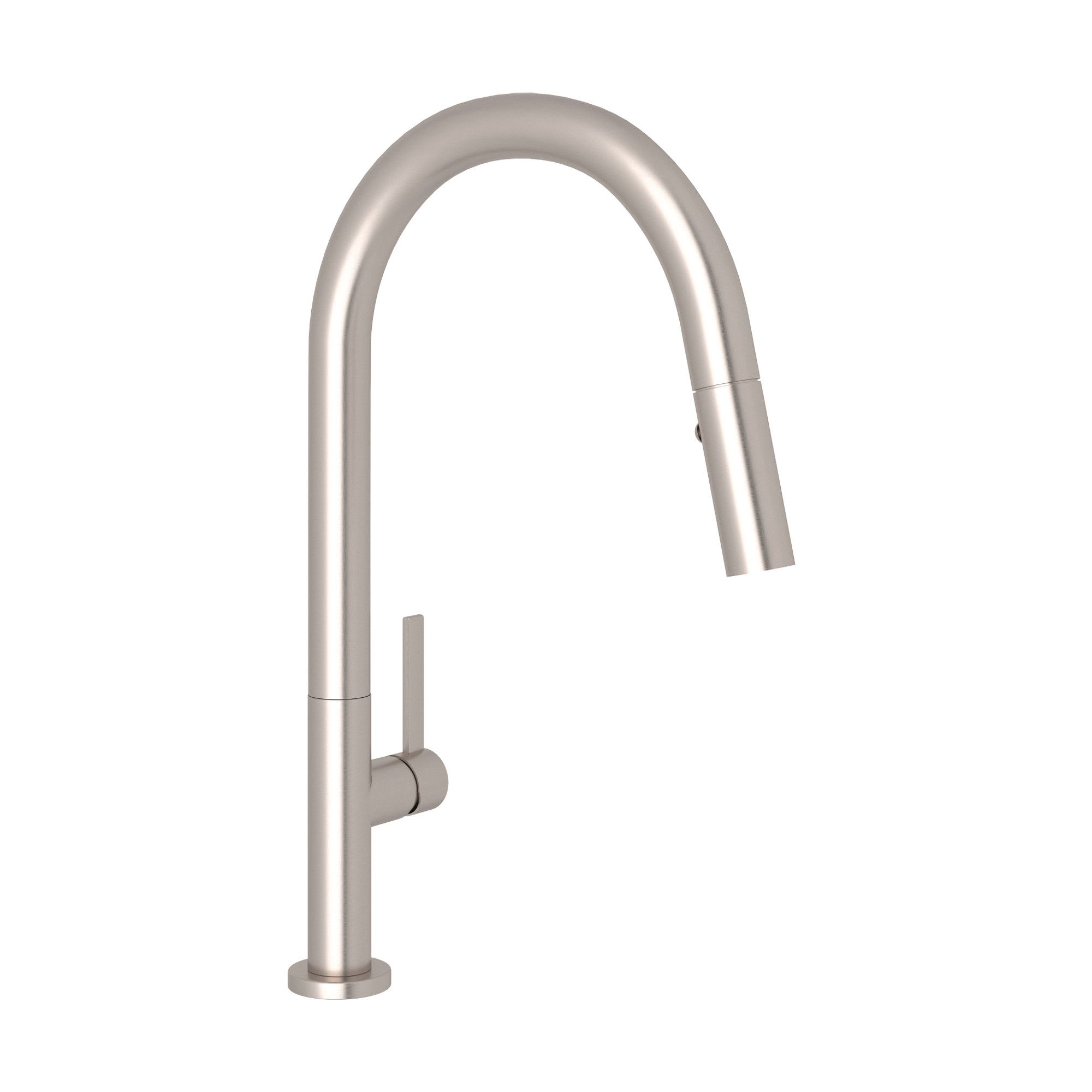 Rohl R7581LMSTN-2 Satin Nickel Single Handle Deck-mount Pull-out Kitchen Faucet