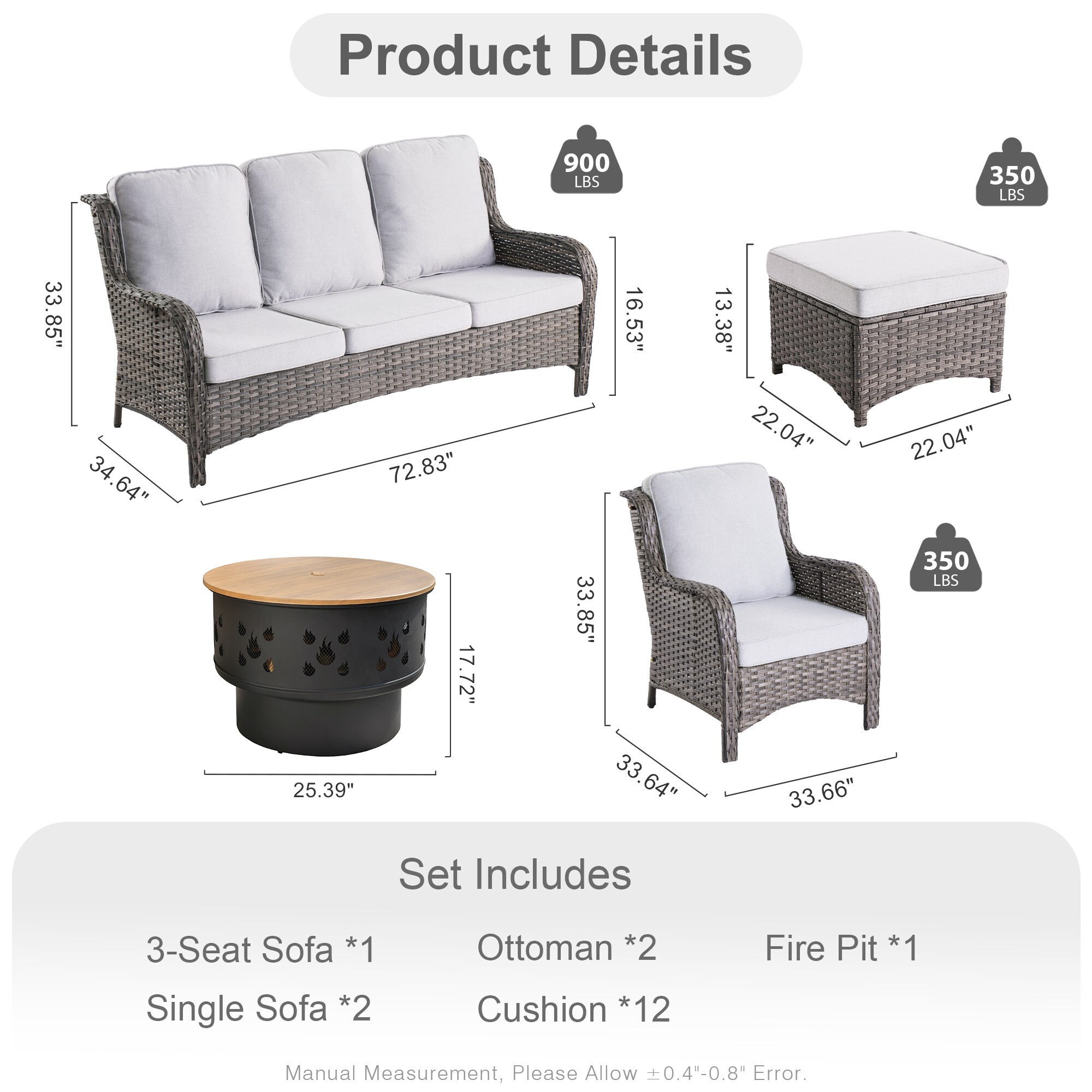 XIZZI XIGXCT4163-YMFP Patio-Conversation-Sets - View #13