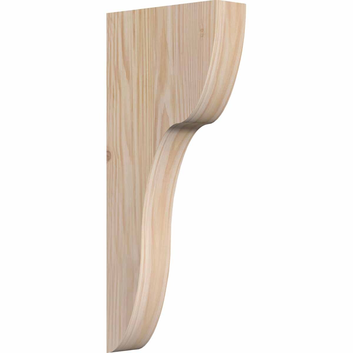 Ekena Millwork COR04X12X28CAR00SDF 3.5-in x 12-in x 28-in Carmel Unfinished Douglas fir Wood Paintable/Stainable Corbel