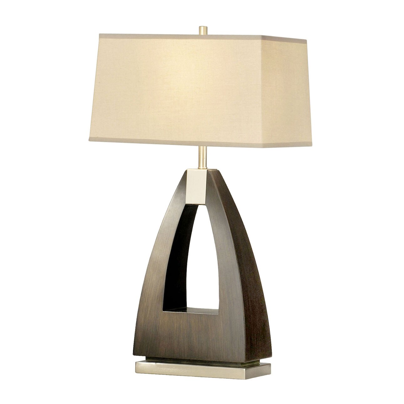 NOVA of California 10392 Trina 30in Table Lamp in Pecan Woodand Brushed Nickel with 3 Way Rotary Switch