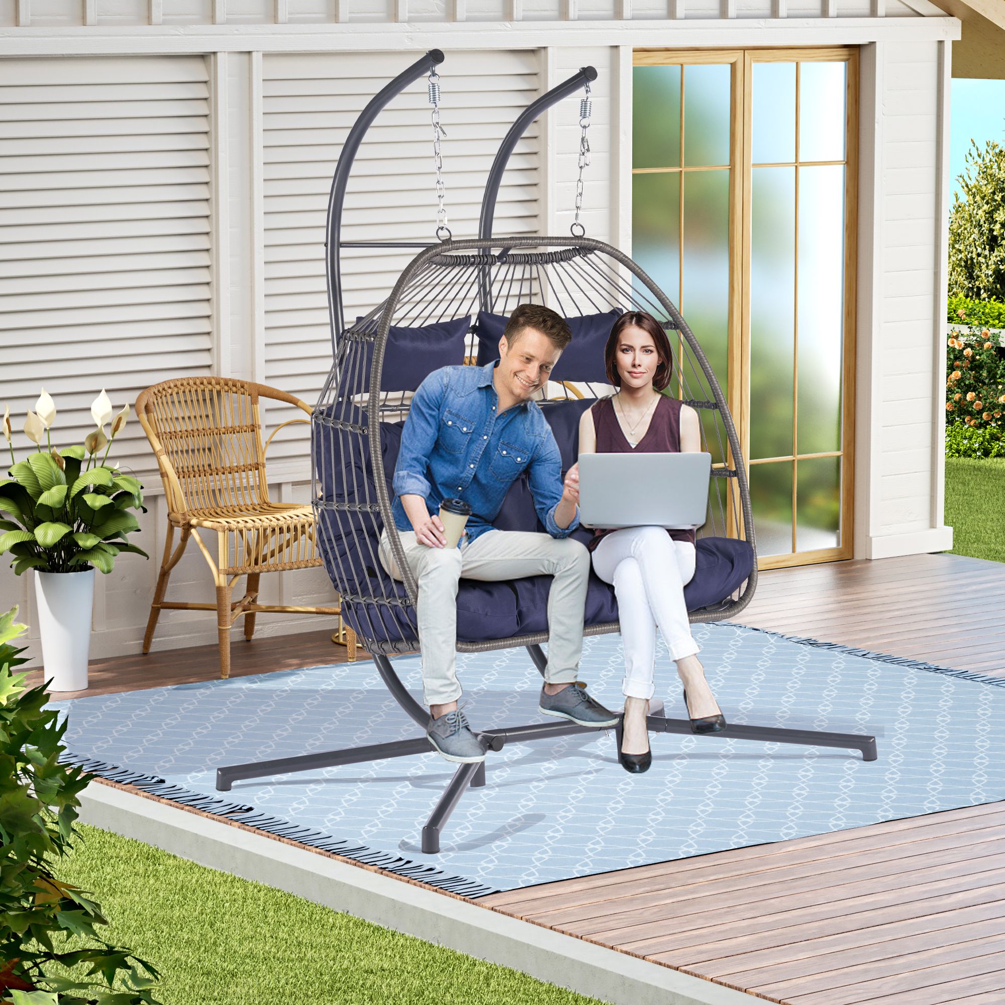 Outdoor swing chair lowes new arrivals