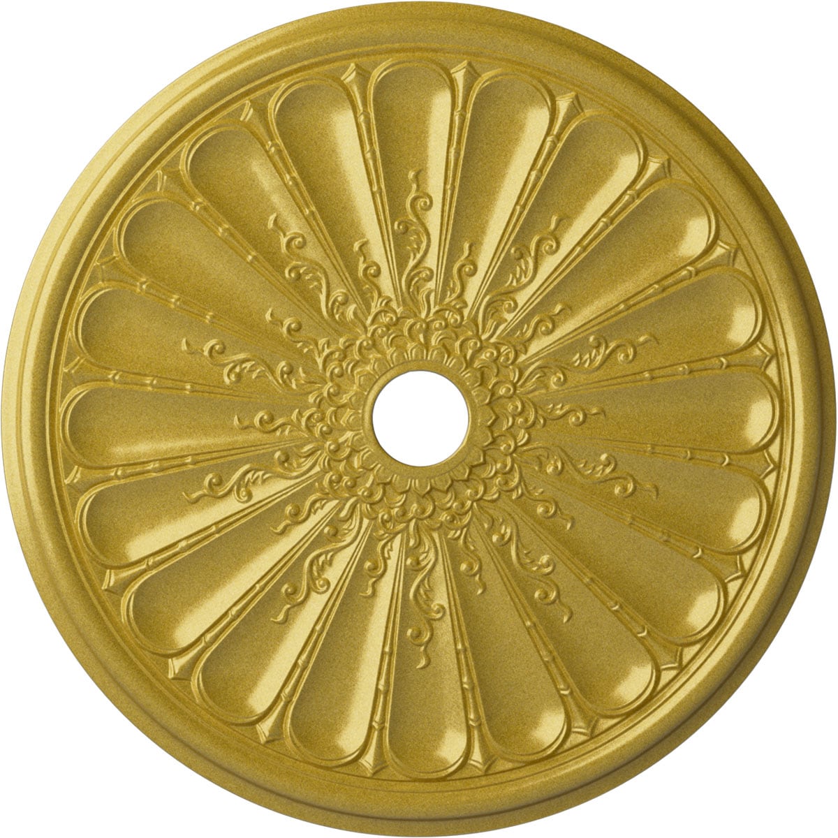 Ekena Millwork CM31KIRGS Kirke 31.5-in W x 31.5-in L Painted Rich Gold Polyurethane Whole Ceiling Medallion