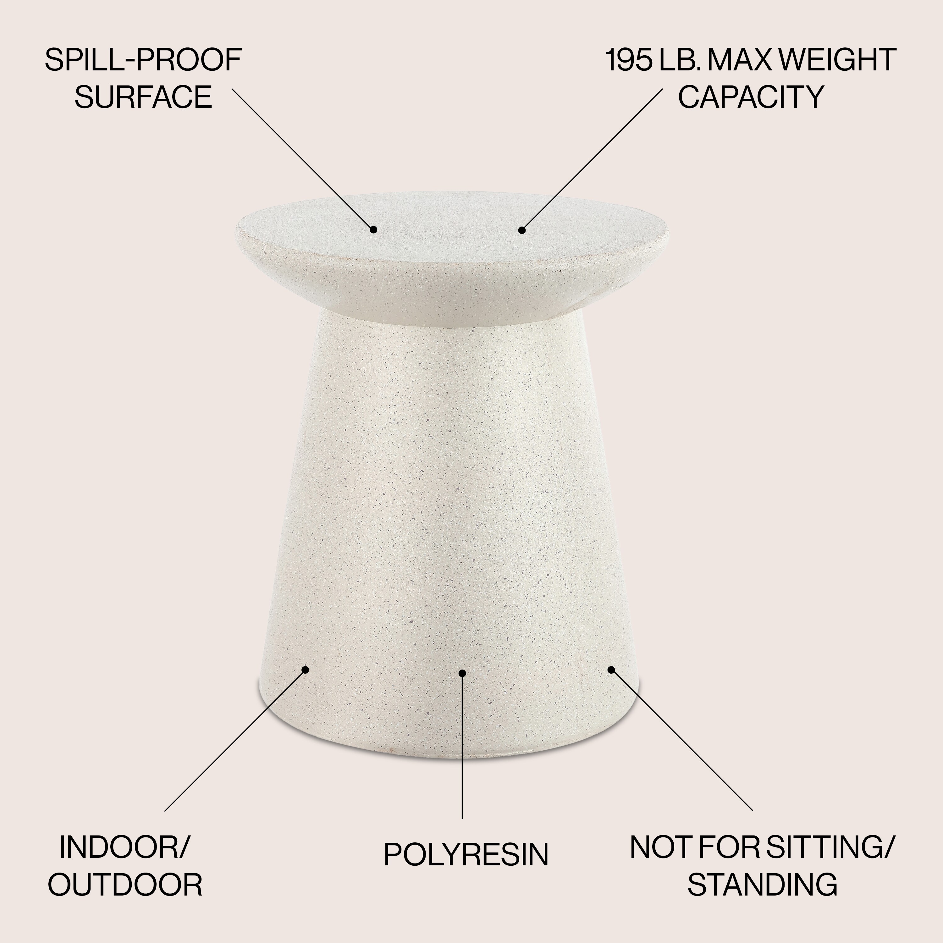 JONATHAN  Y TBL1108D Patio-Tables - View #2