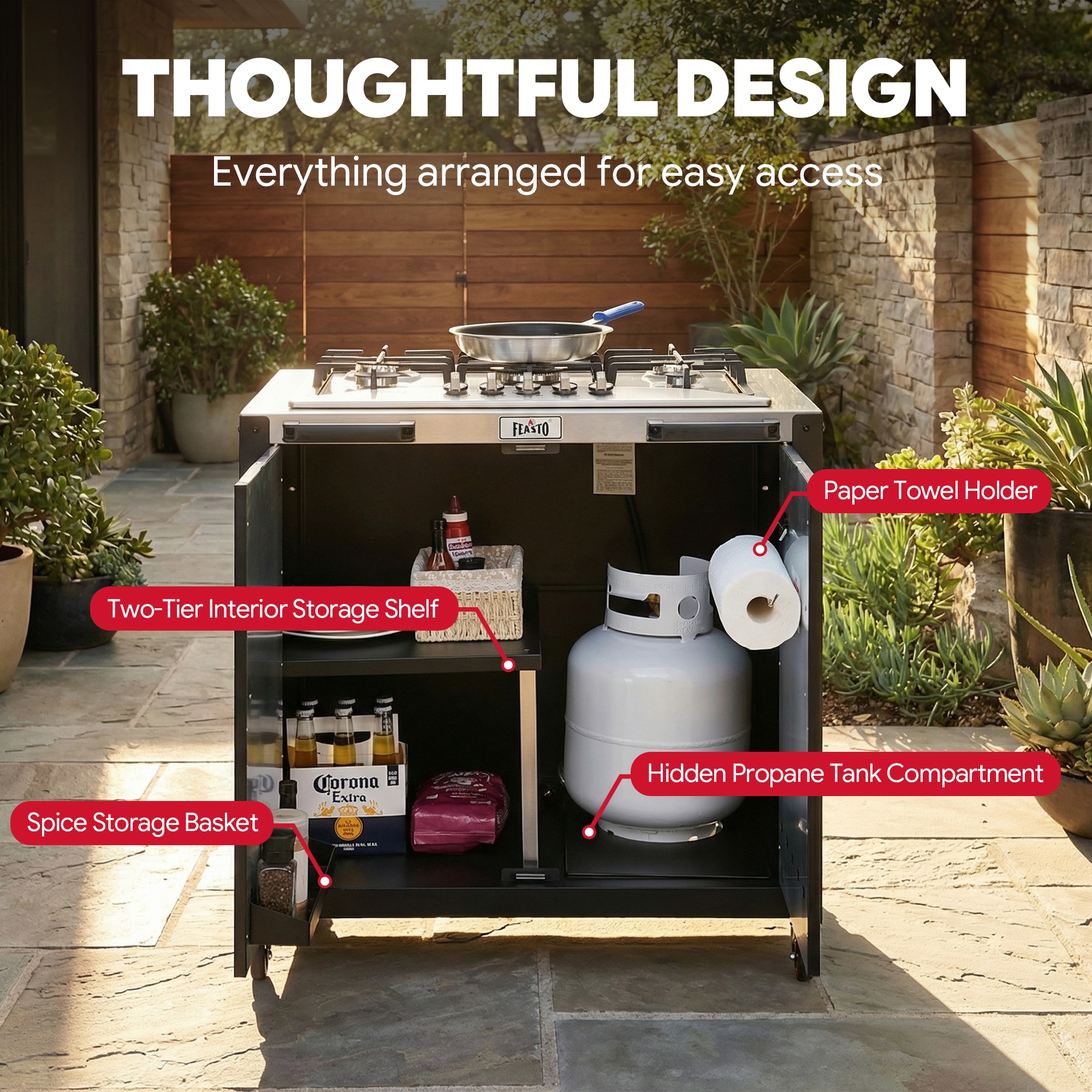 Feasto KT2435E Grill-Carts-Grill-Stands - View #4
