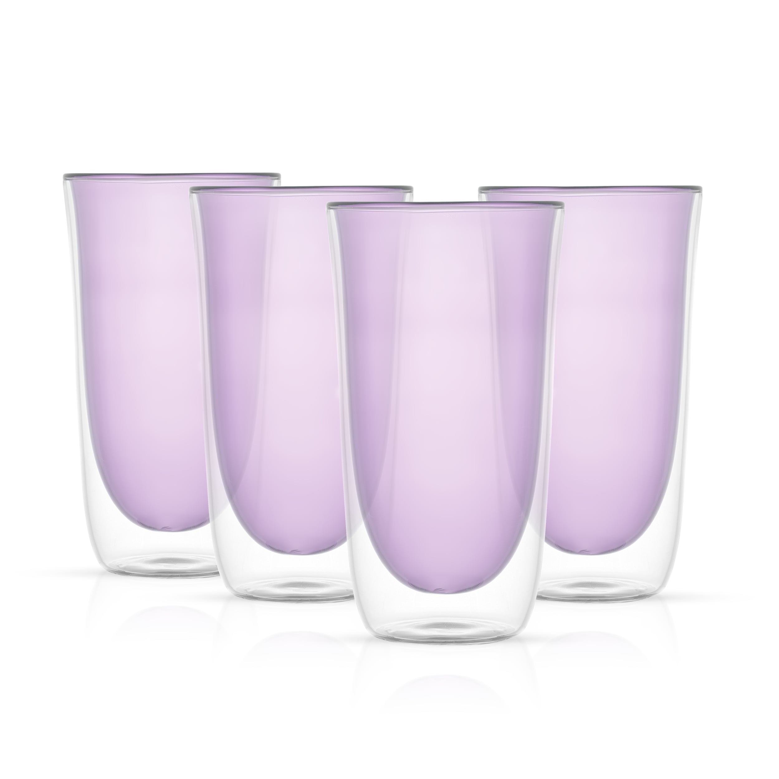 JoyJolt Spike 13.5-fl oz Glass Violet Goblet Set of: 4 in the Drinkware ...