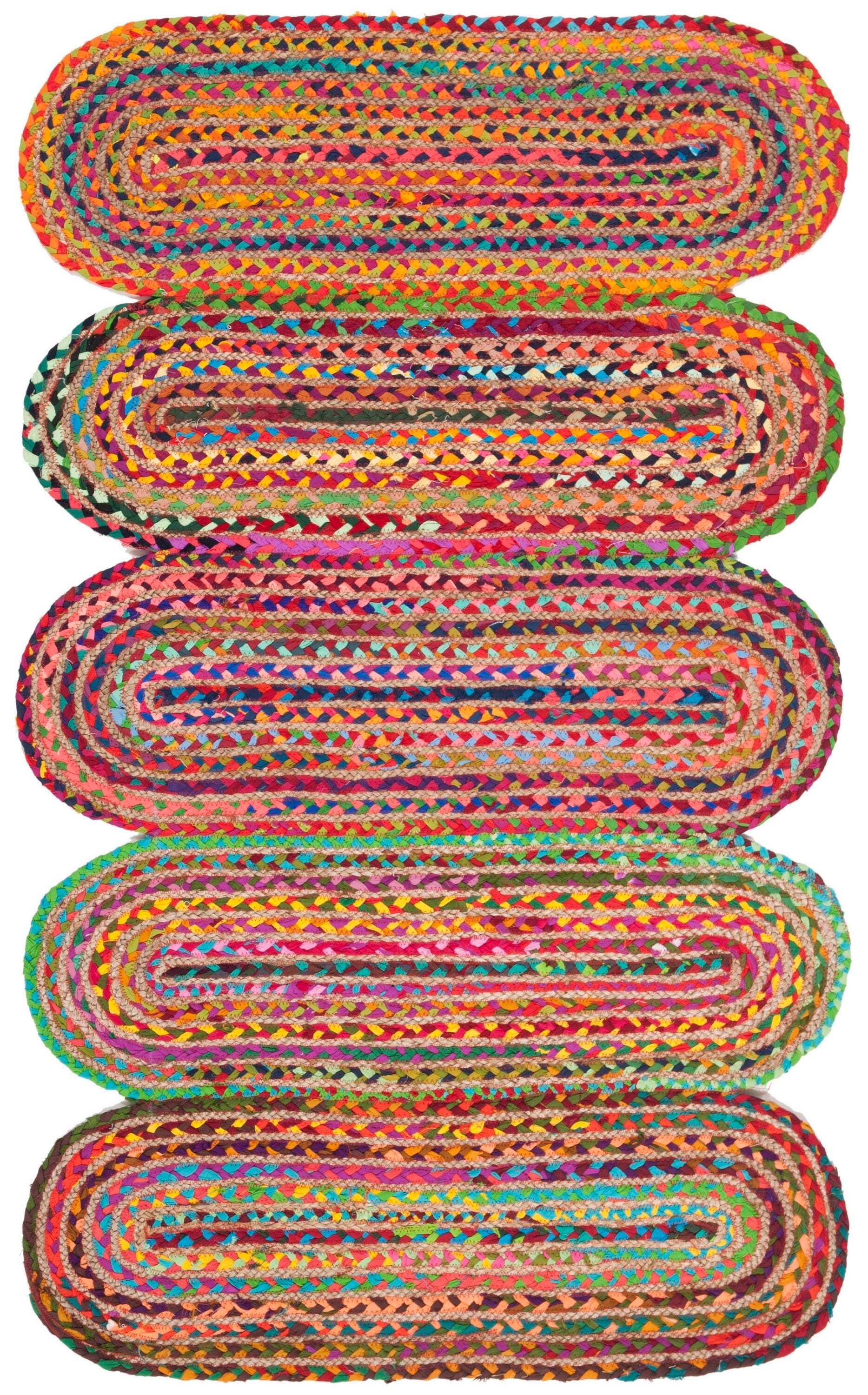Safavieh CAP208Q-3 Cape Cod Bristol 3 x 5 (ft) Jute Red/Multi Rectangular Indoor Abstract Coastal Throw rug