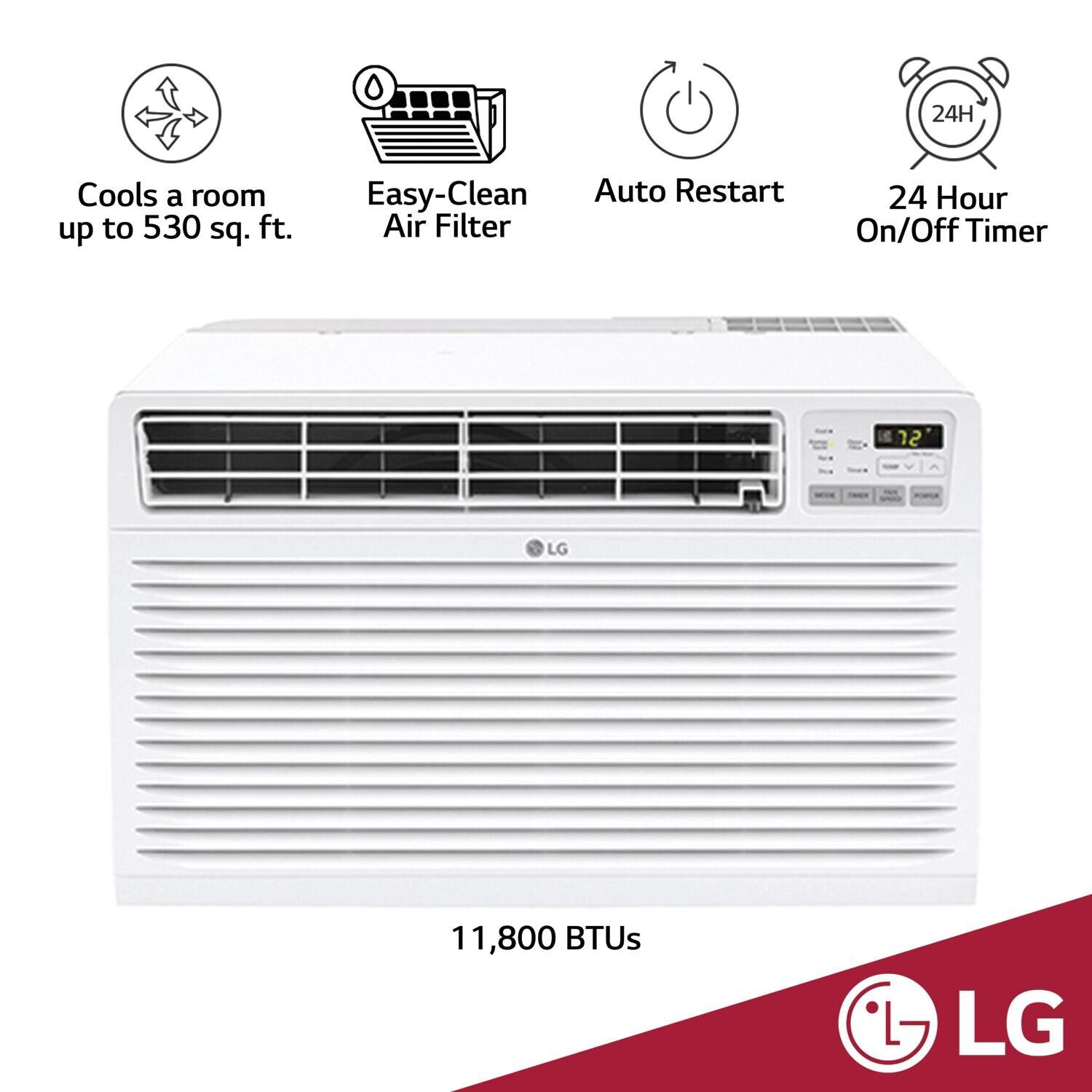 LG 11800-BTU 550-sq ft 115-Volt White Through-the-wall Air Conditioner with Remote LT12124CNR Sansujyuku sansujyuku.com