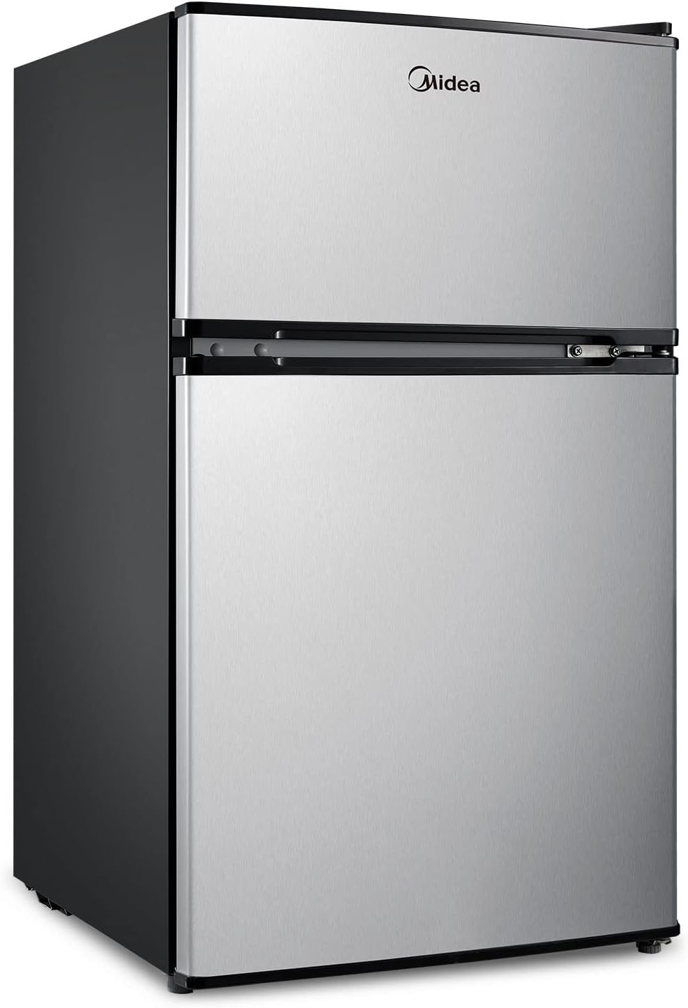 Midea WHD-113FB1 Double Door Mini Fridge with Freezer for Bedroom Office or  Dorm with Adjustable Remove Glass Shelves Compact Refrigerator, 3.1 cu ft