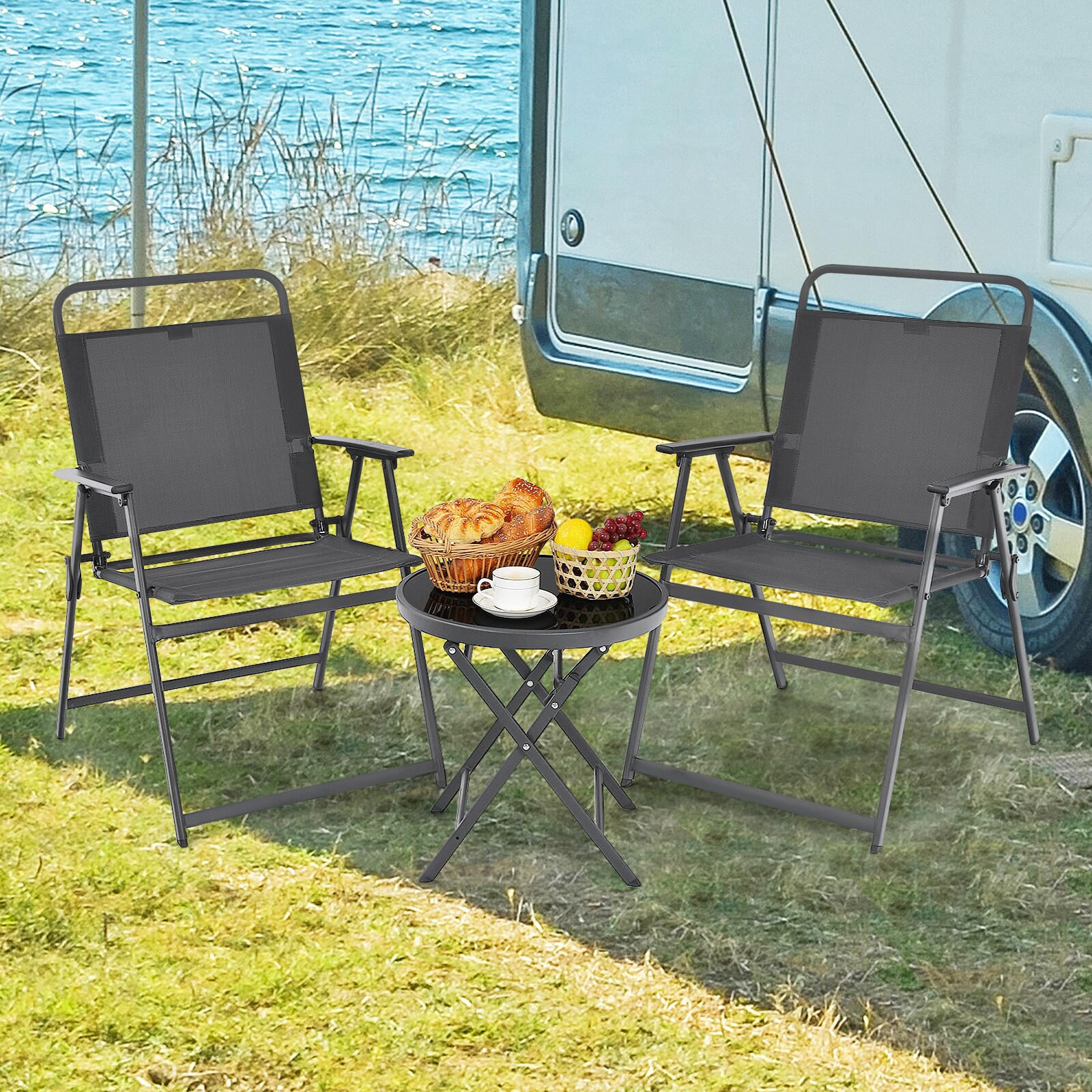 WELLFOR TDGN10092GR Patio-Conversation-Sets - View #3