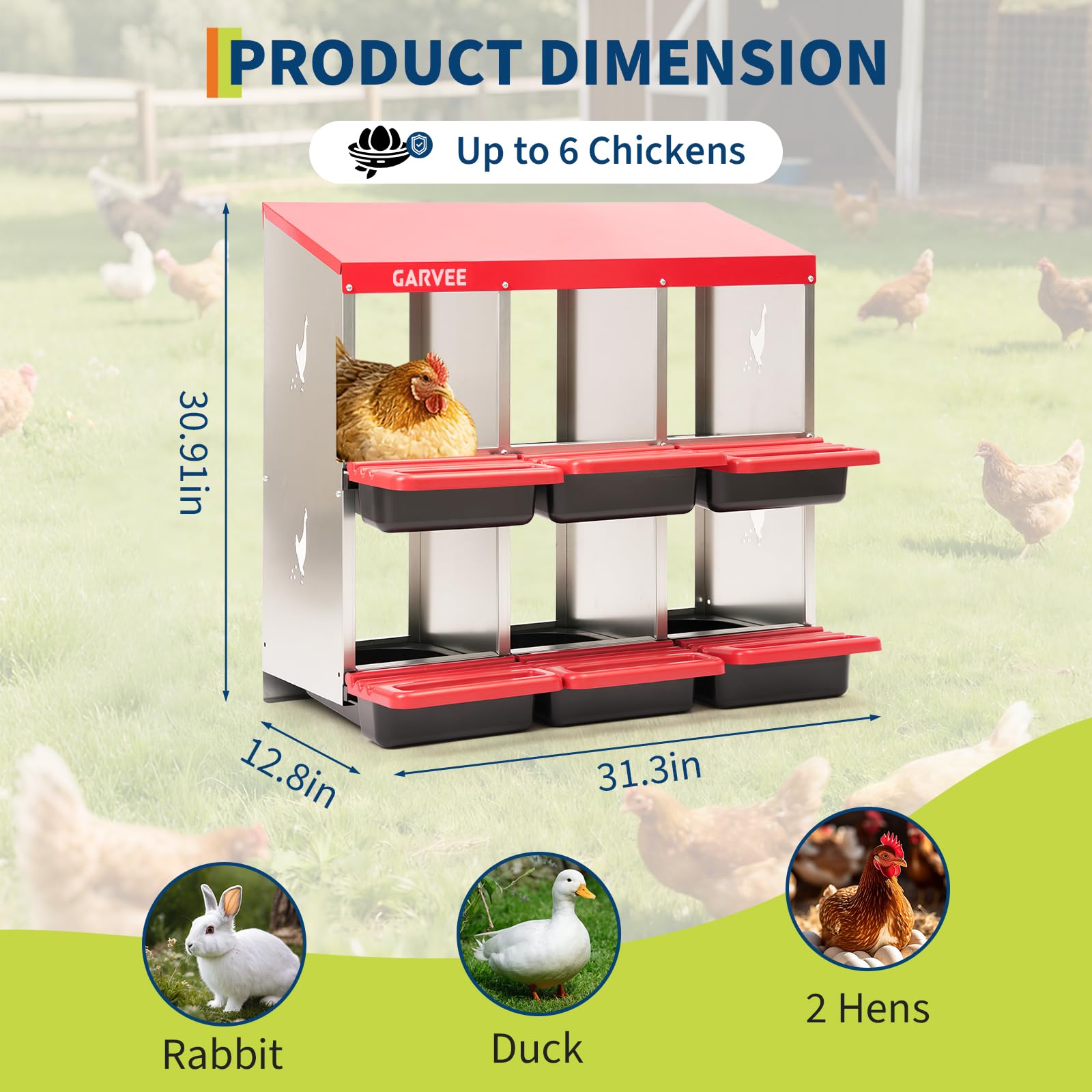 GarveeLife CLJ-F6Q7JB-F6W821JP Chicken-Coops-Rabbit-Hutches - View #2