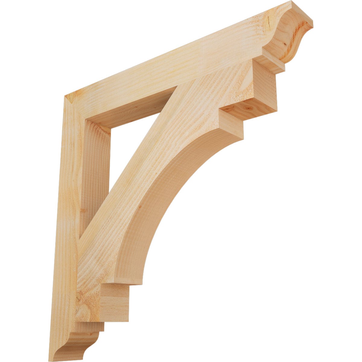 Ekena Millwork BKT04X30X30MRC01RDF Merced traditional rough sawn 4-in x 30-in x 30-in Douglas fir Brown Wood Standard bracket