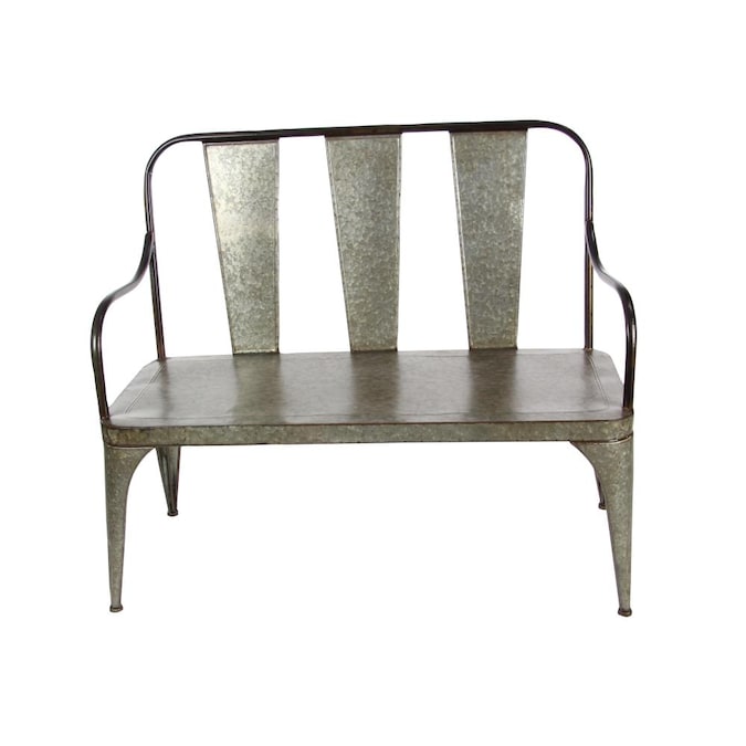L Silver Bench In The Patio Benches, Iron Outdoor Bench