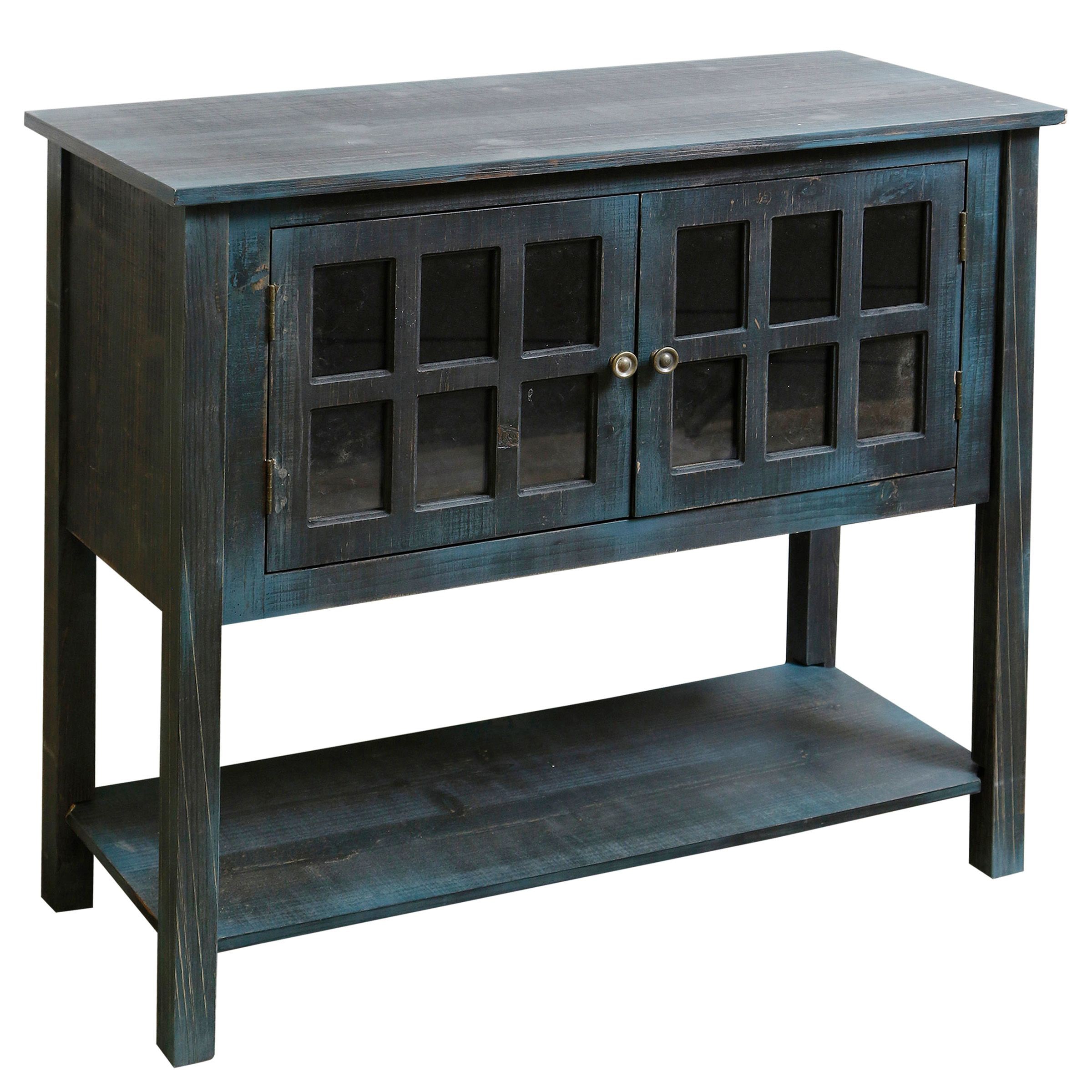 StyleCraft Home Collection SF26175DS Blue Transitional Wood Media Cabinet