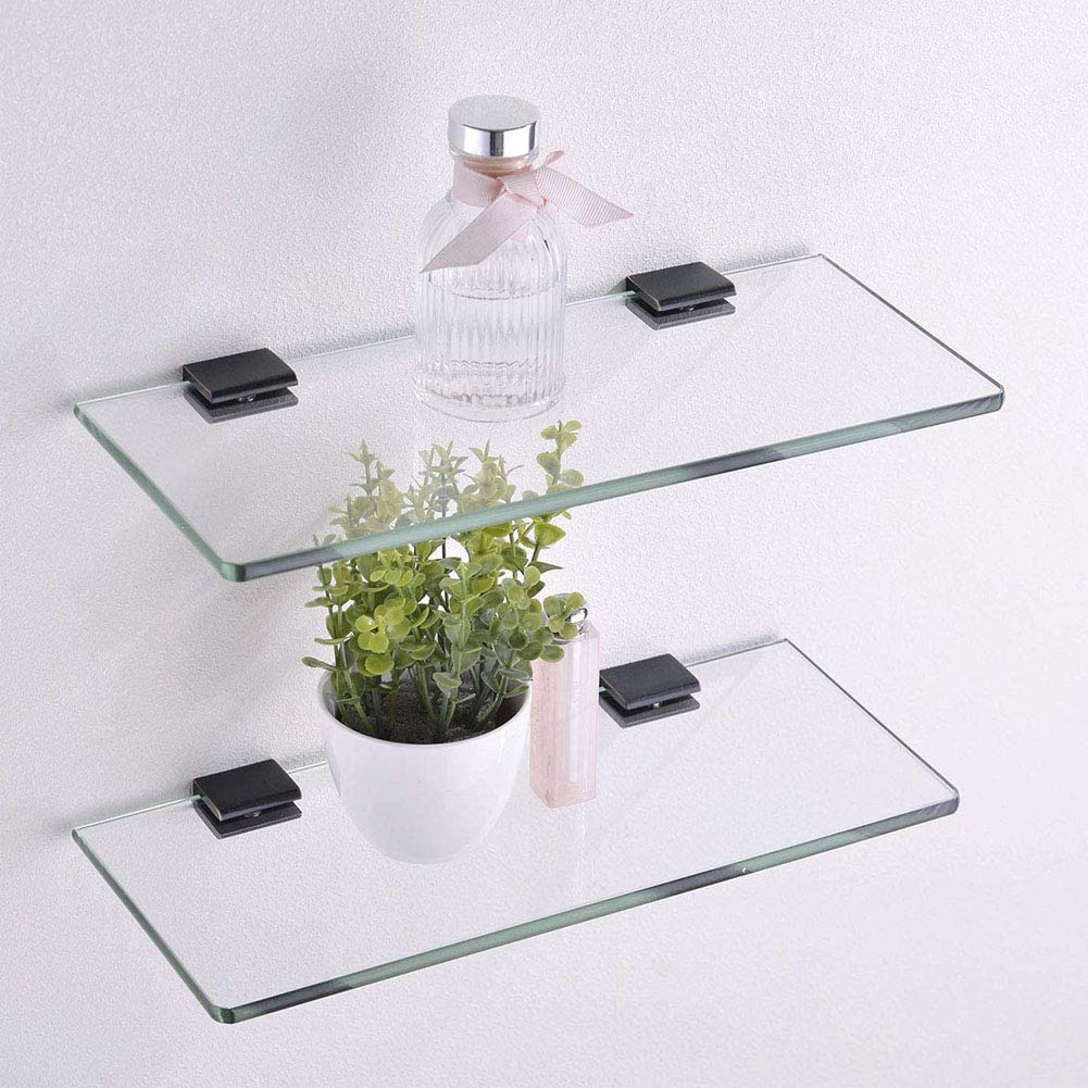 Aoibox 8 Piece Black Square Aluminum Glass Clip Clamp Holders for ...