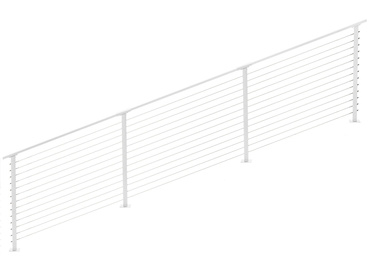 CityPost Stair Deck Mount 18-ft x 5in x 42-in White Steel Deck Cable ...