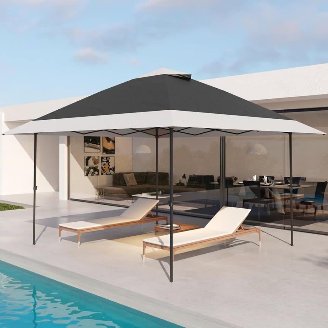 Qeetex KL-PHO-12C06XC6 13X13 Pop Up Gazebo Event Ready Gazebo Spacious Shelter Elegant Design Quick Assembly for Outdoor Dining Parties Backyard Celebrations