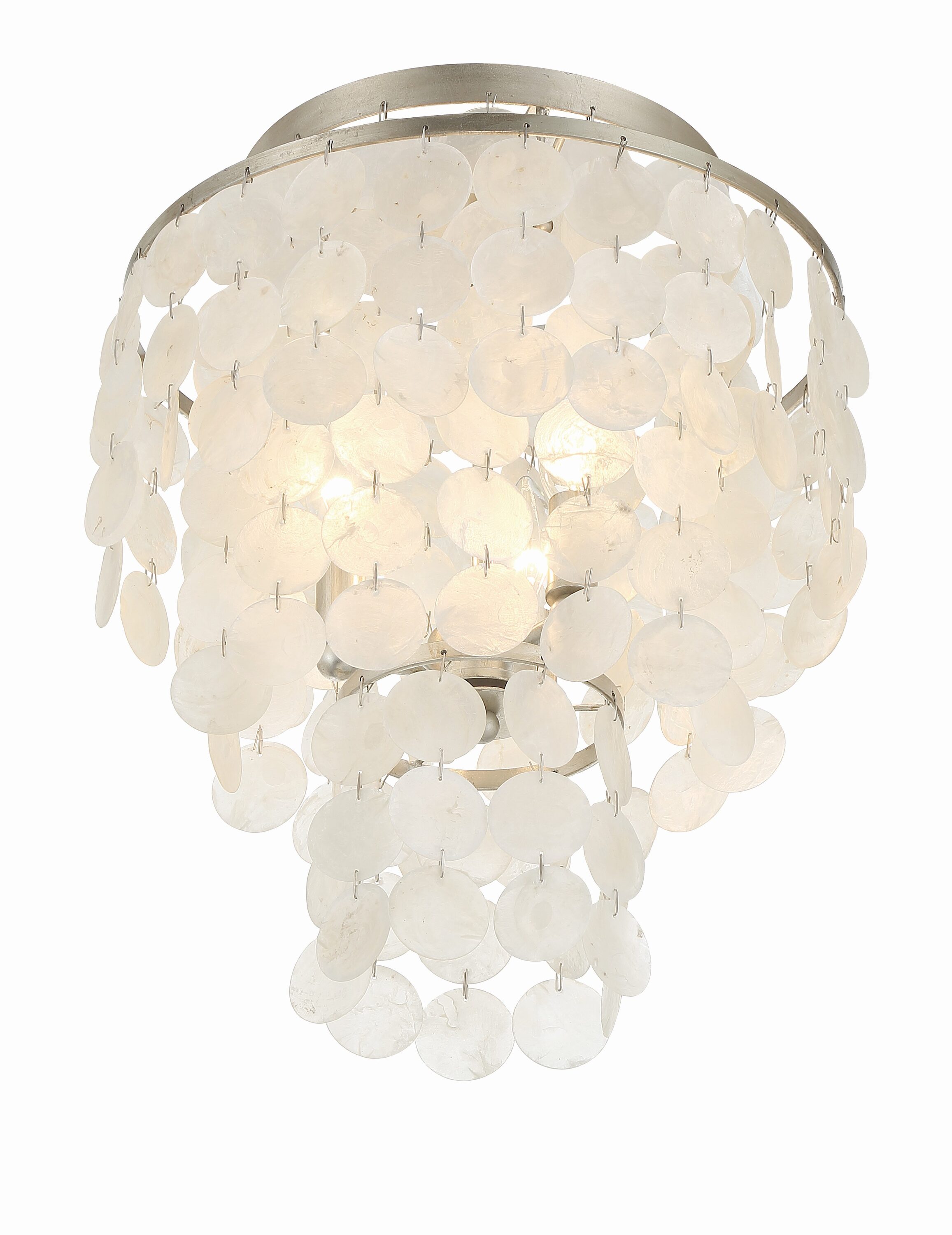 Brielle 3-Light Antique Silver Capiz Shell Ceiling Mount