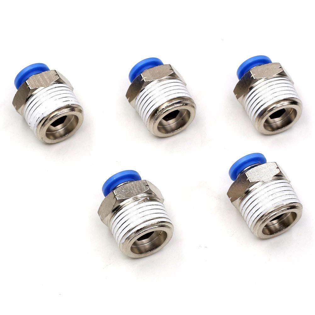 Phyfalip  6mm to 3 8 Inch NPT Male Thread Push Connect Fittings Air Line Fittings 5 Packs durable home and garden accessory designed for everyday
