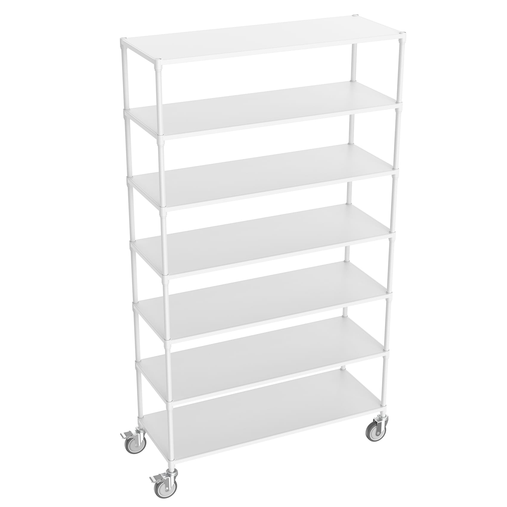 Kahomvis LIKE-QPS4-516 Steel Heavy Duty 7 -Tier Utility shelving unit ( 47.25-in W x 17.73-in D x 84.5-in H ) ( White , ( 400-lb lbs. Capacity Per Shelf )