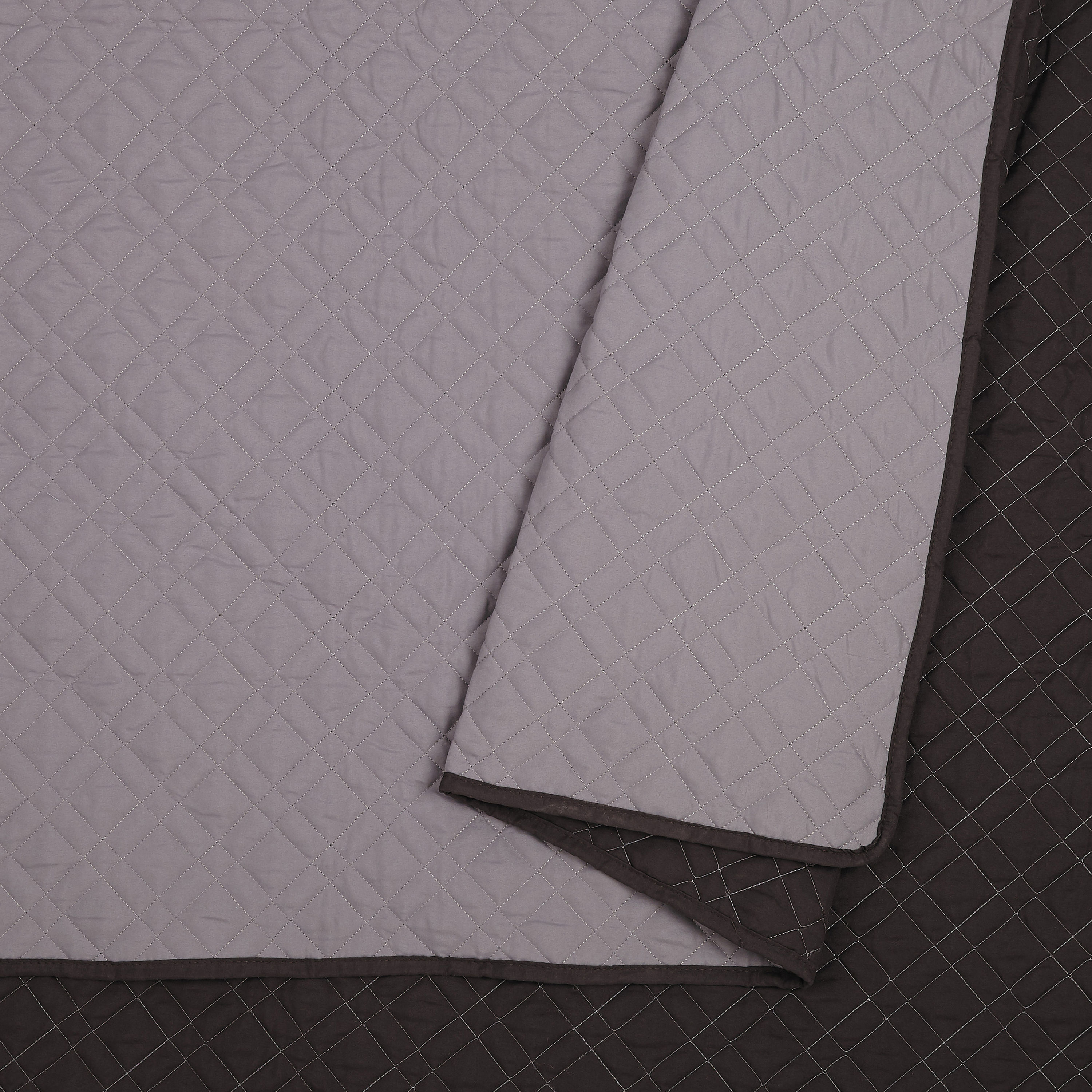 Full Gray Reversible Microfiber Kids Quilt Set
