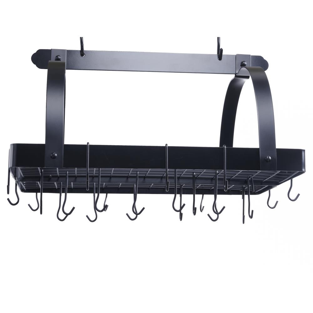 Old Dutch 20.5-in x 30-in Matte Black 24-Hook Pot Rack at Lowes.com