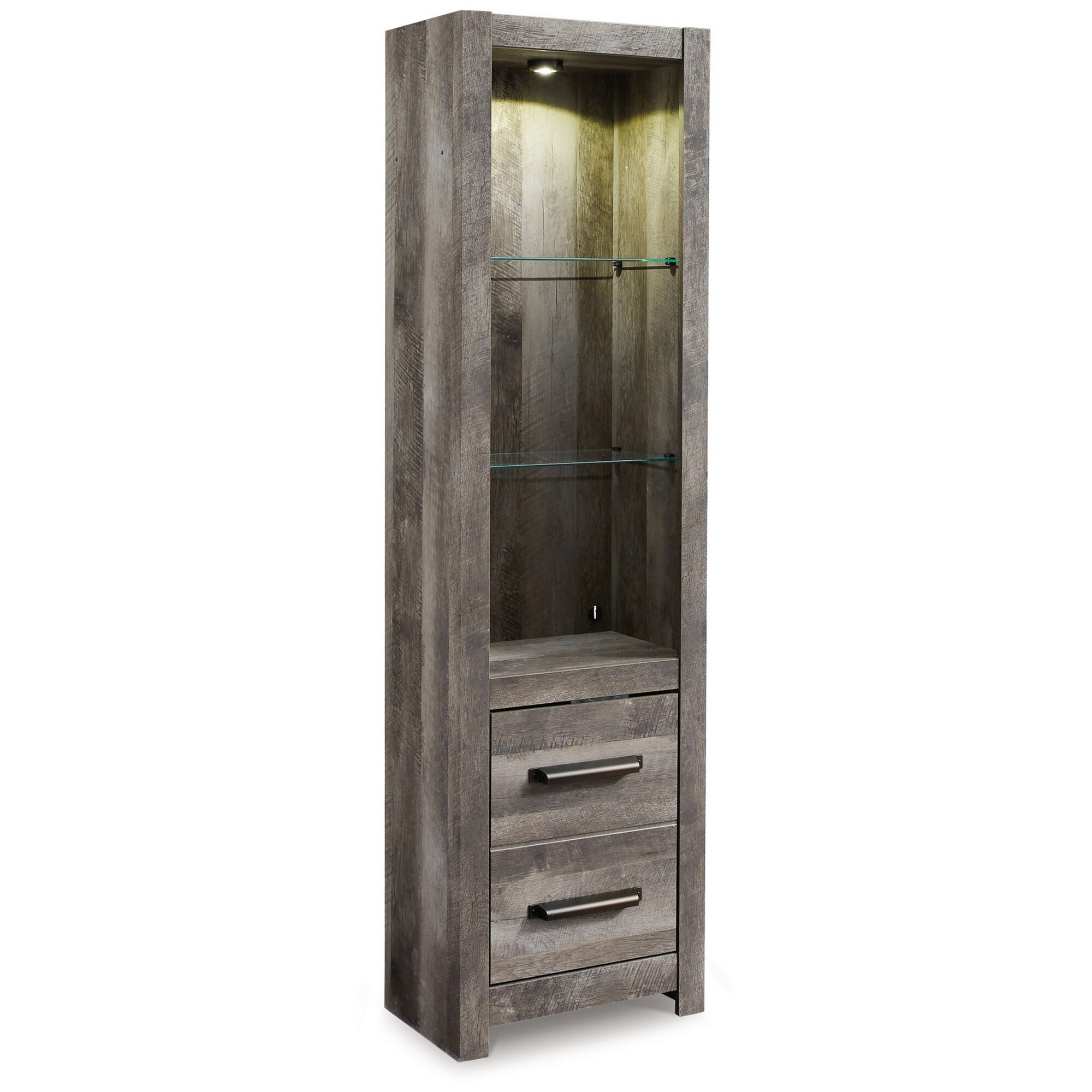 Benzara Contemporary/Modern Brown Wood China Cabinet with Wine Storage