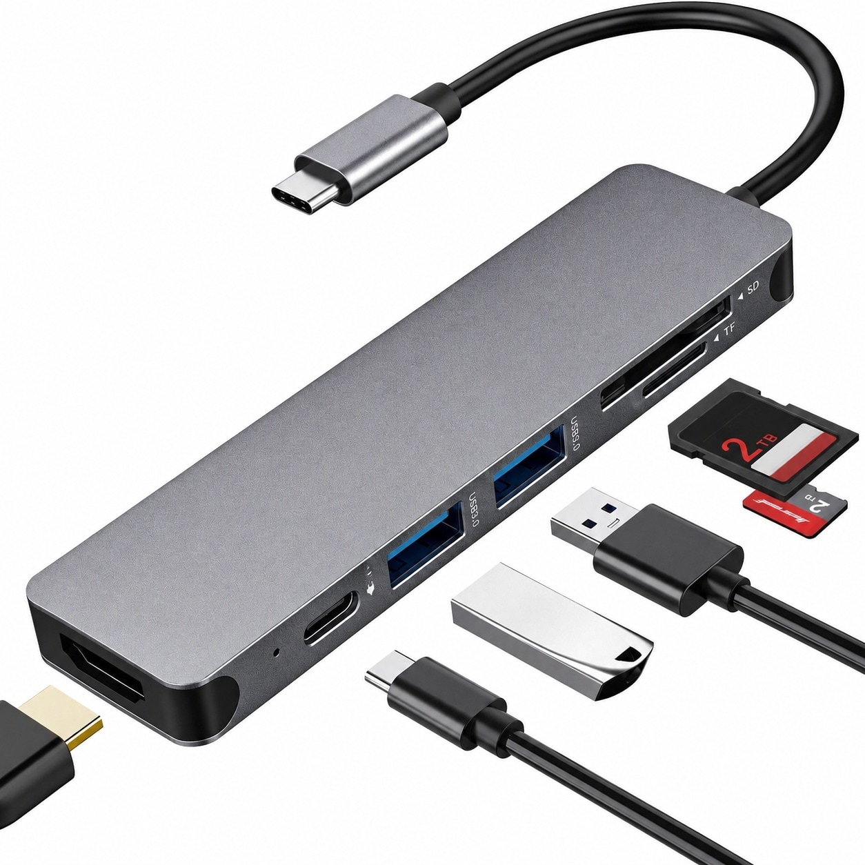 Oyezvary  USB C Hub Multi Port Adapter for MacBook Pro with 4K HDMI USB3.0 SD TF Card Reader and 100W Power Delivery durable home and garden