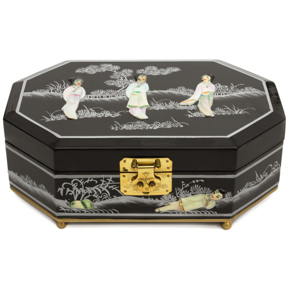 Red Lantern Oriental Furniture Black Freestanding Jewelry Box at Lowes.com