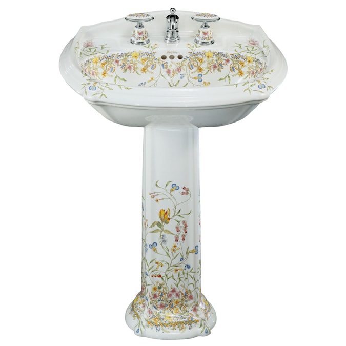 KOHLER Portrait 36.5in H White Vitreous China Pedestal Sink Combo in