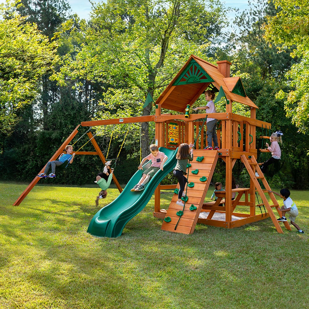 Gorilla Playsets Chateau with Wood Roof Residential Wood Playset #01-0003-AP