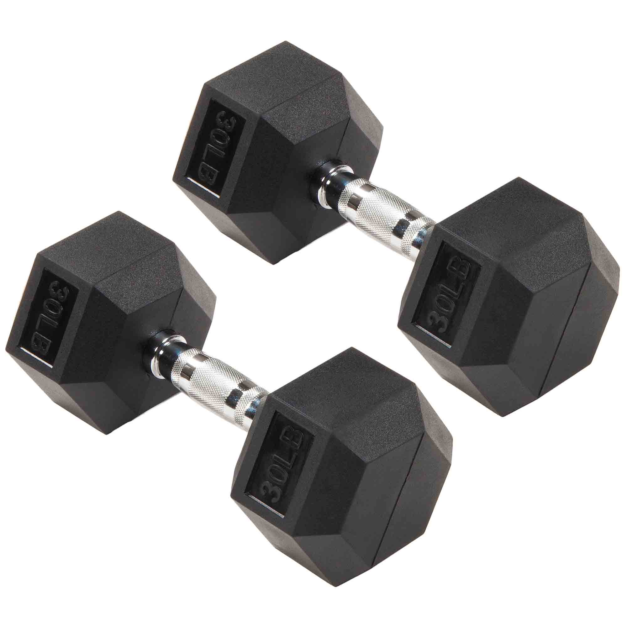 SIGNATURE FITNESS 397875 Hex Dumbbells Strength Training Workout Equipment Set  30 lbs