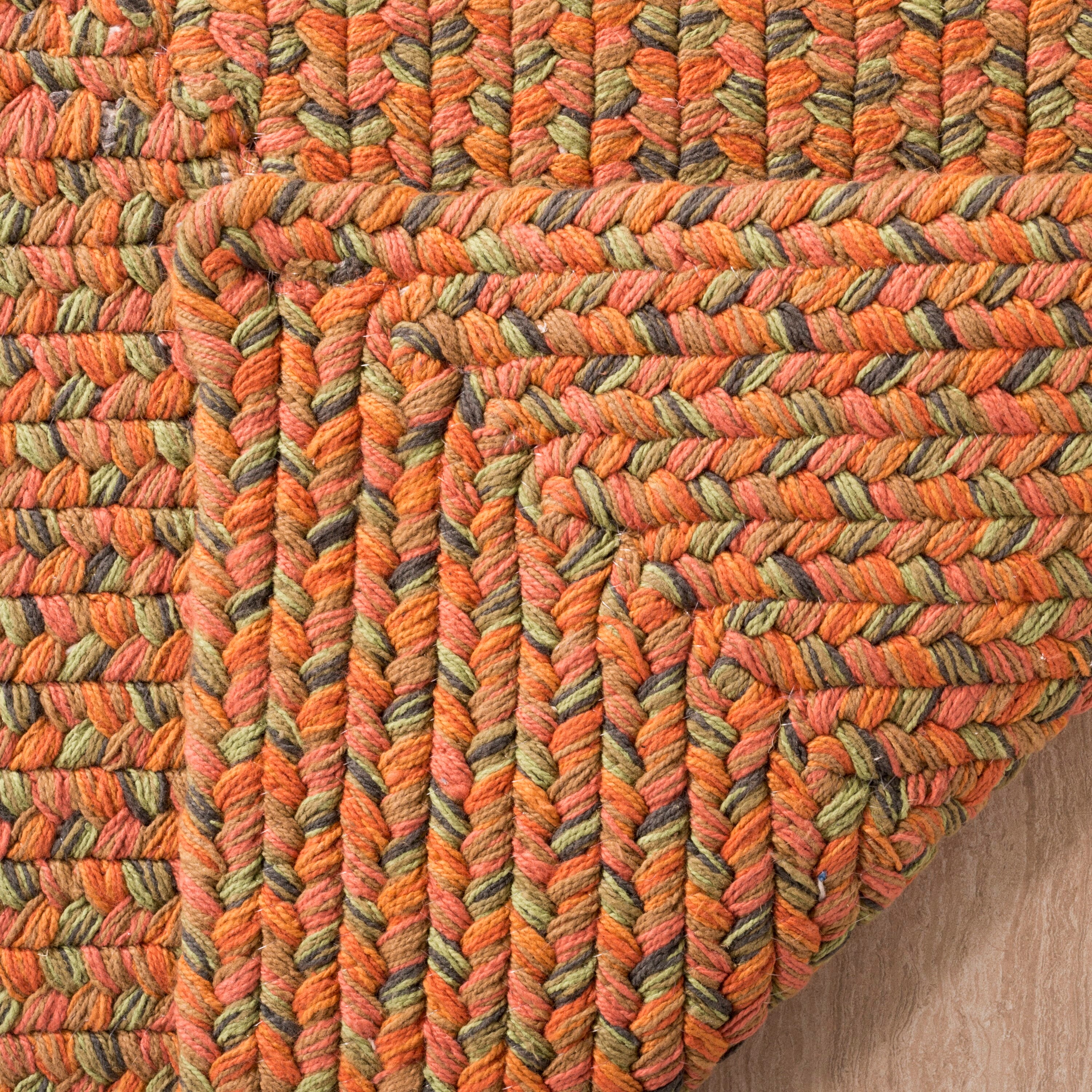 Handmade Red and Beige Braided Wool Cotton Runner Rug