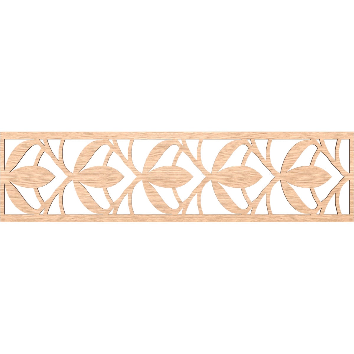 Ekena Millwork MLDA12X47SALRO Salem Fretwork Flat Trim 12-in x 3.92-ft Red Oak Brown Unfinished 2157244 Pierced Wall Panel Moulding