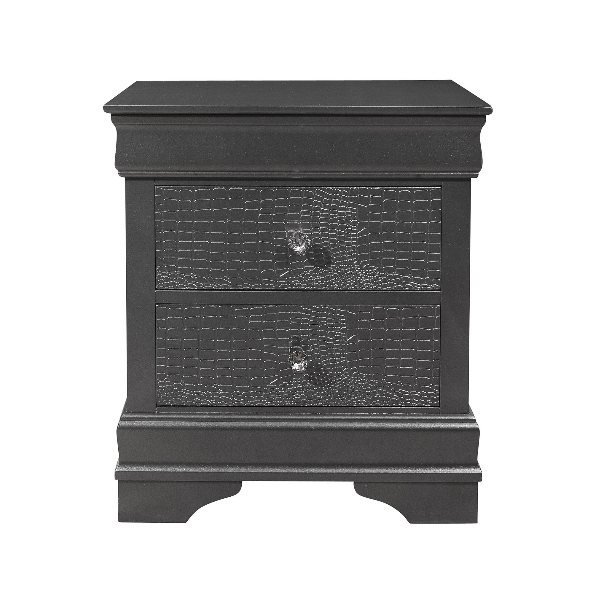 Slickblue - Gray/White Rubberwood 2 Drawer 22 W x 24 H Contemporary End Table Nightstand with Sha...