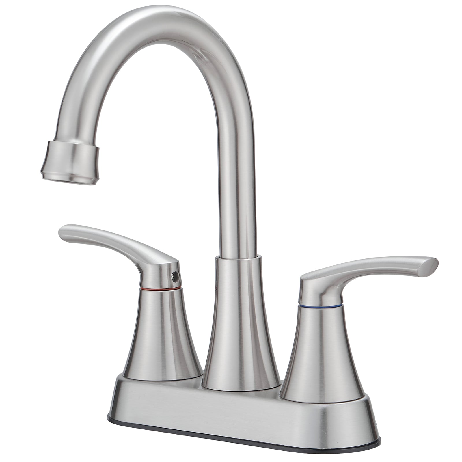 BWE A-92013-N Brushed Nickel 4-in centerset 2-handle WaterSense High-arc Commercial/Residential Handle Bathroom Sink Faucet