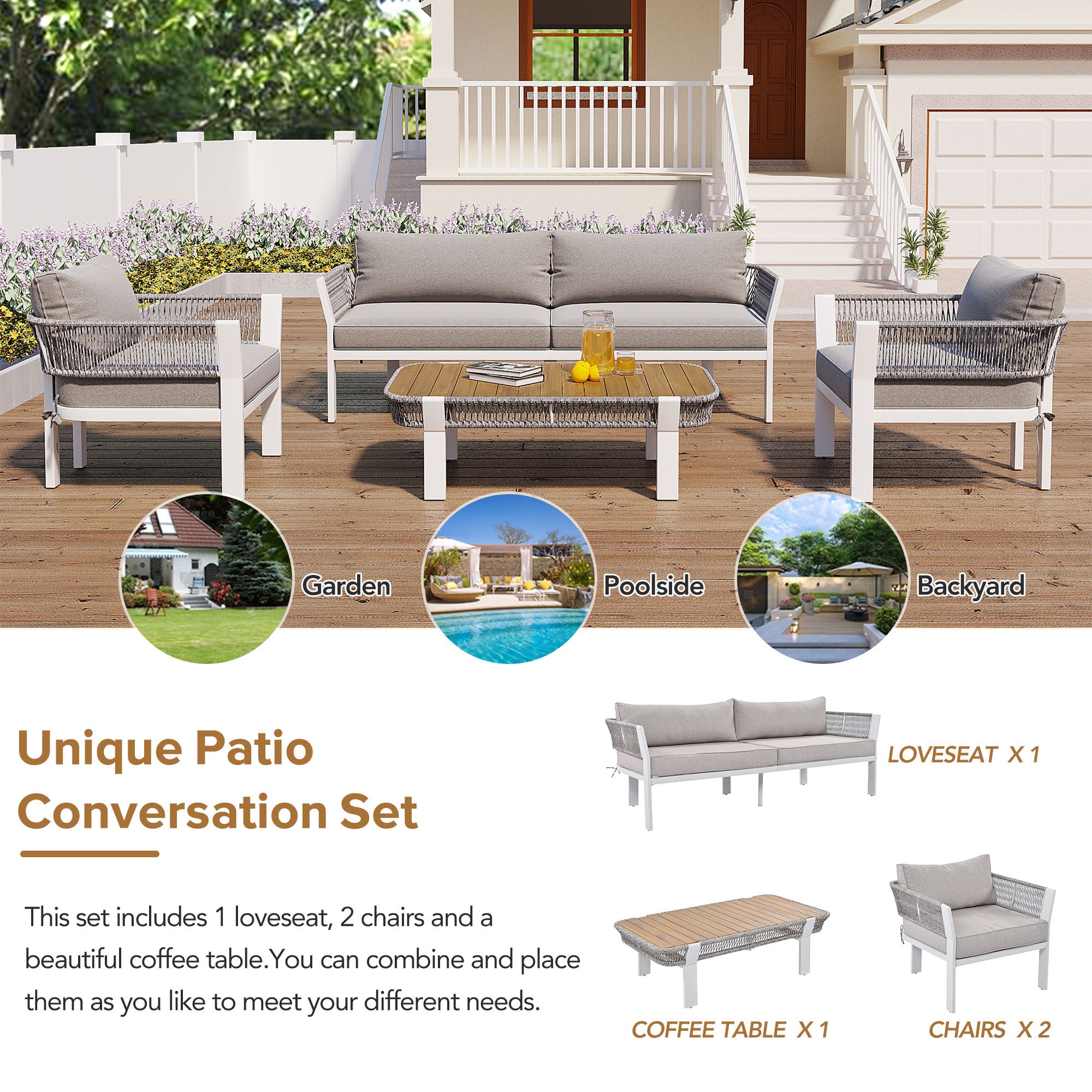 Forclover ALTR-01GR Patio-Conversation-Sets - View #4