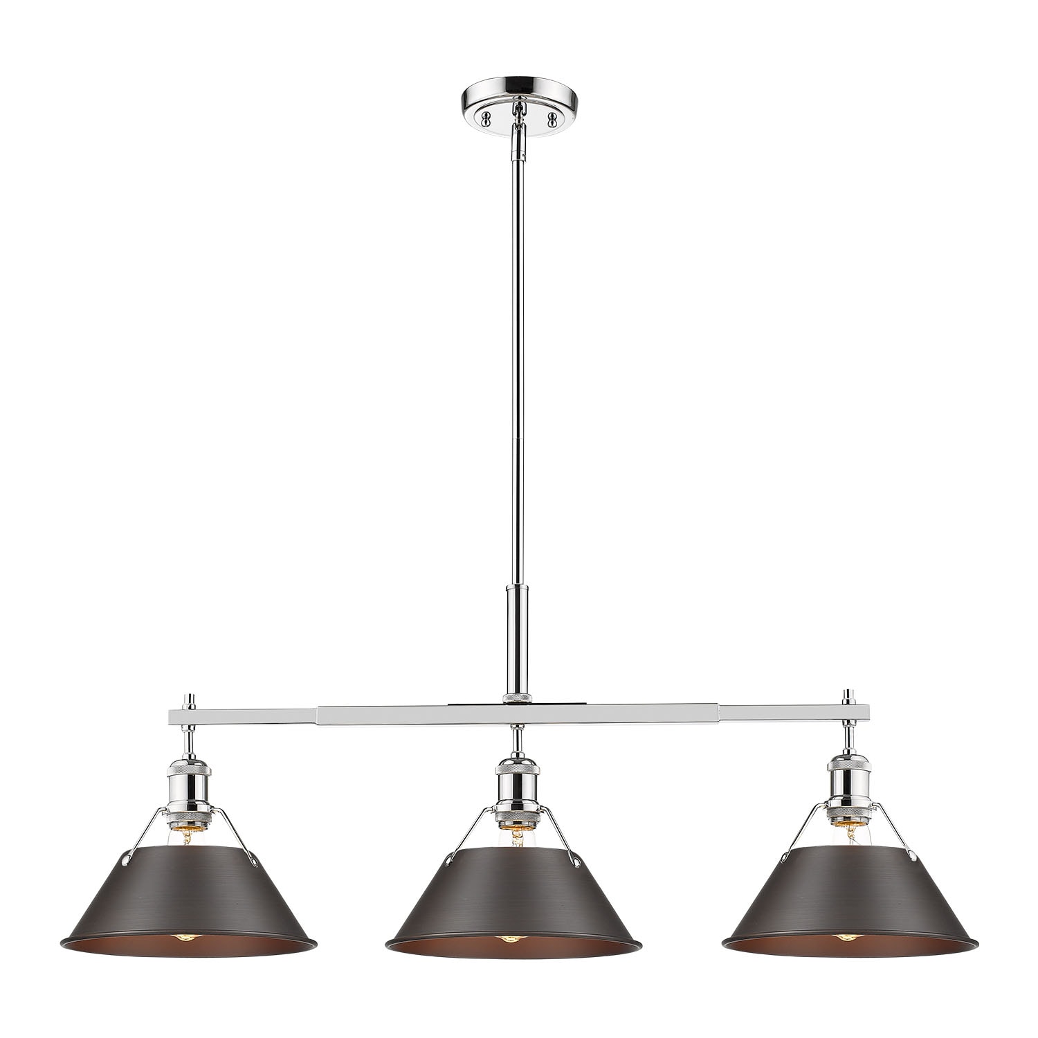 Golden Lighting 3306-LP CH-RBZ Pendant-Lights - View #2