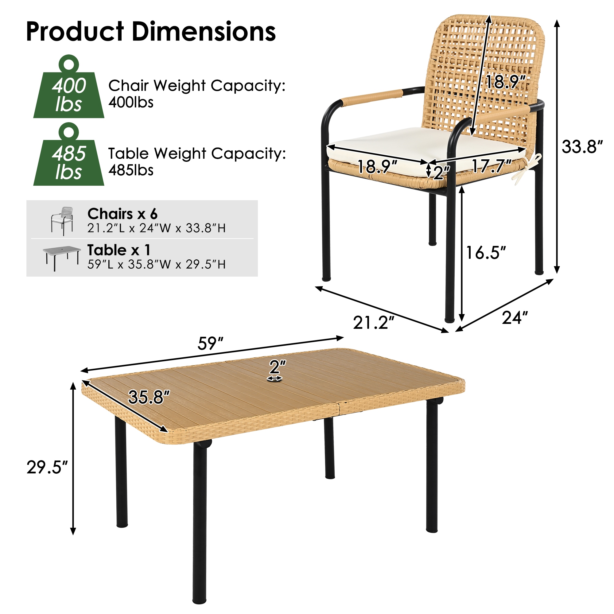 ModernLuxe L-N704G201248A Patio-Dining-Sets - View #5