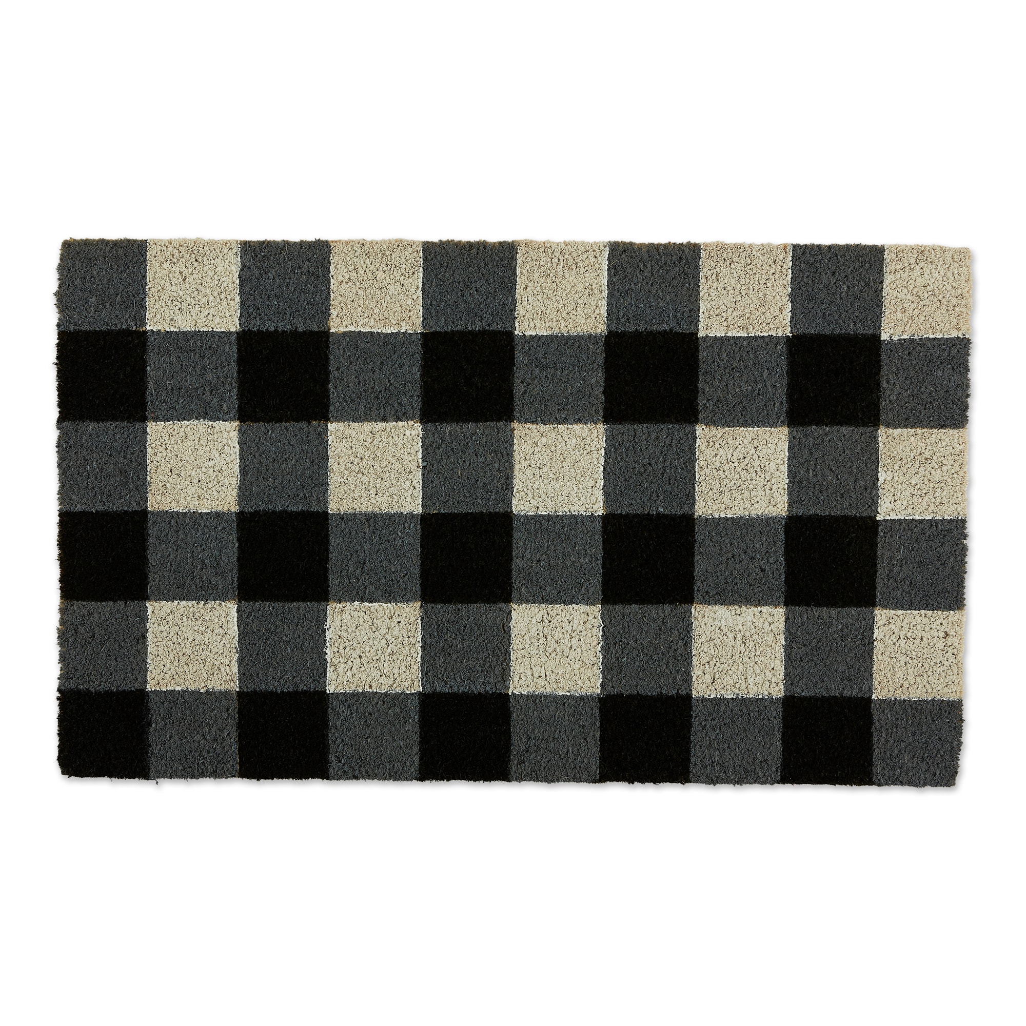 Buffalo Plaid Outdoor Rug, 27.5'' x 43'' Black and White Check