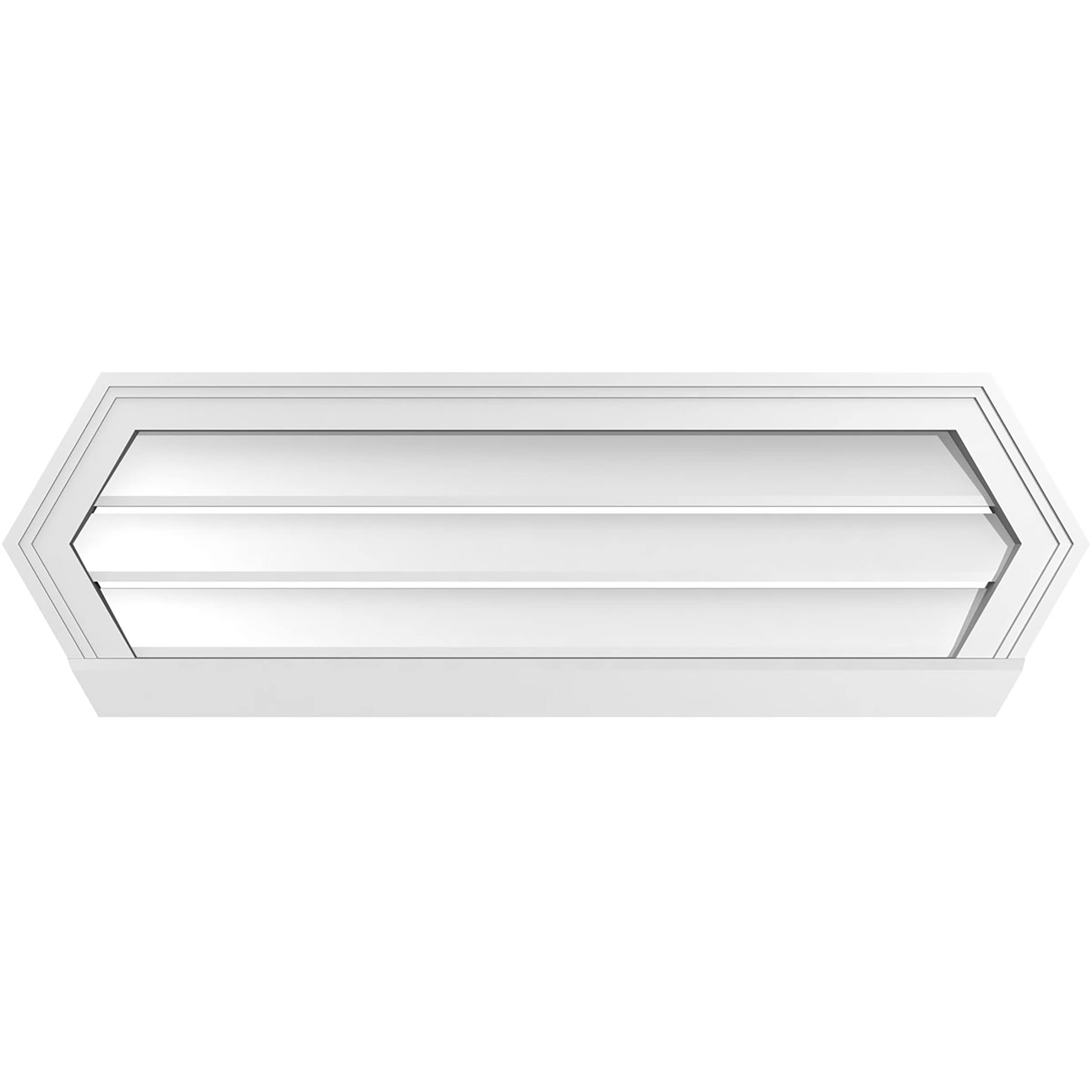 Ekena Millwork GVPHP38X1203SF 38-Inches x 12-Inches Off-white Peaked PVC Gable Louver Vent