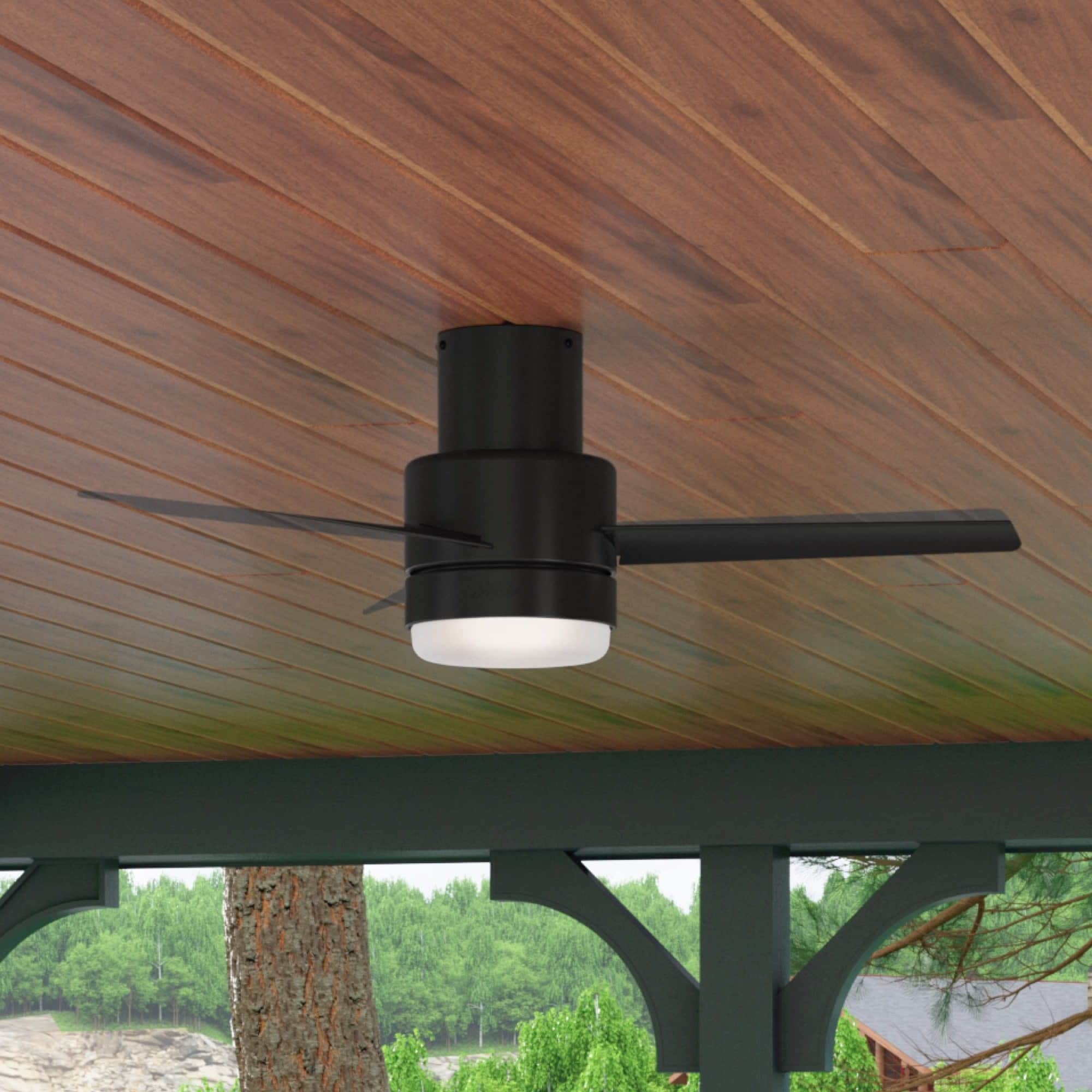 Gilmour 44" Matte Black Low Profile Ceiling Fan with Remote