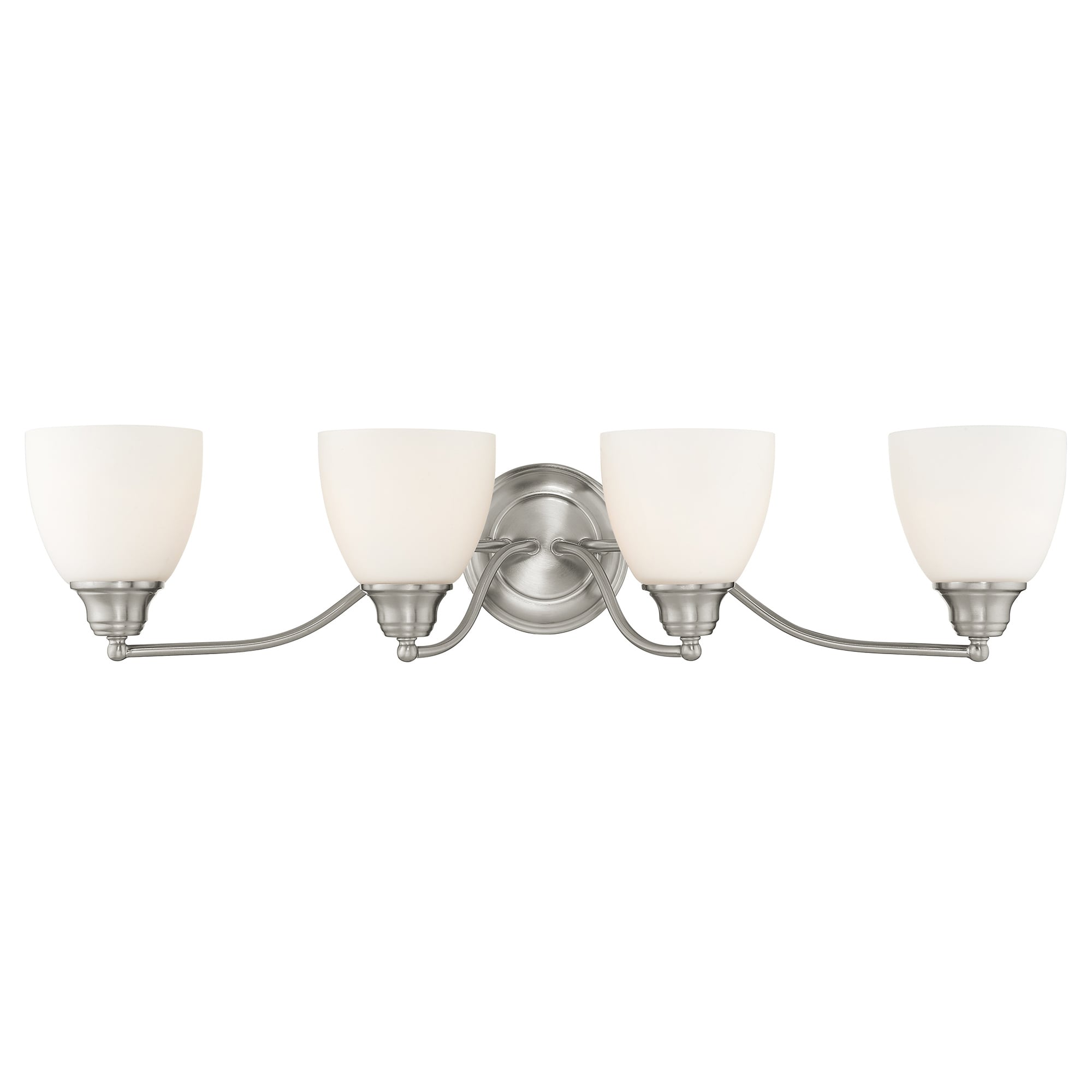 Livex Lighting Somerville 30-in 4-Light Brushed Nickel Traditional ...