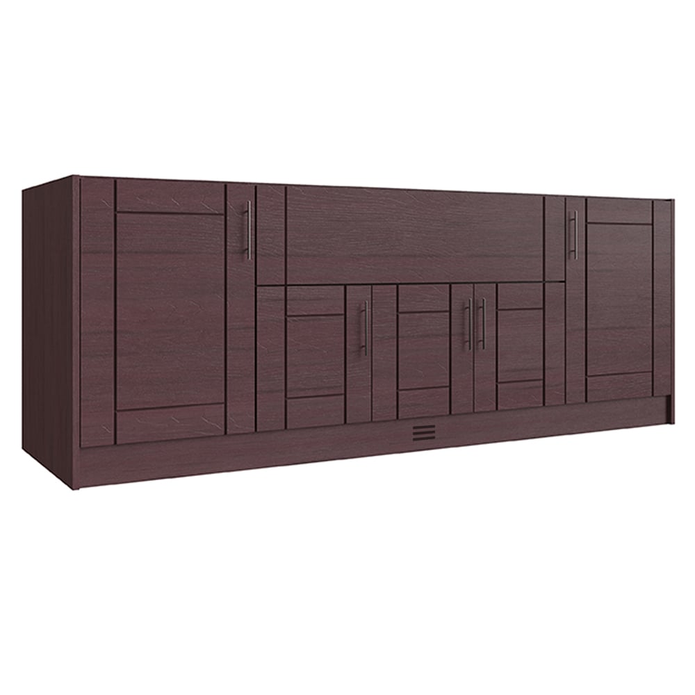 WeatherStrong WSE120WM-SMH Sanibel 5 -Piece 121.25-in W x 28.5-in D x 34.5-in H Modular Outdoor Kitchen Set