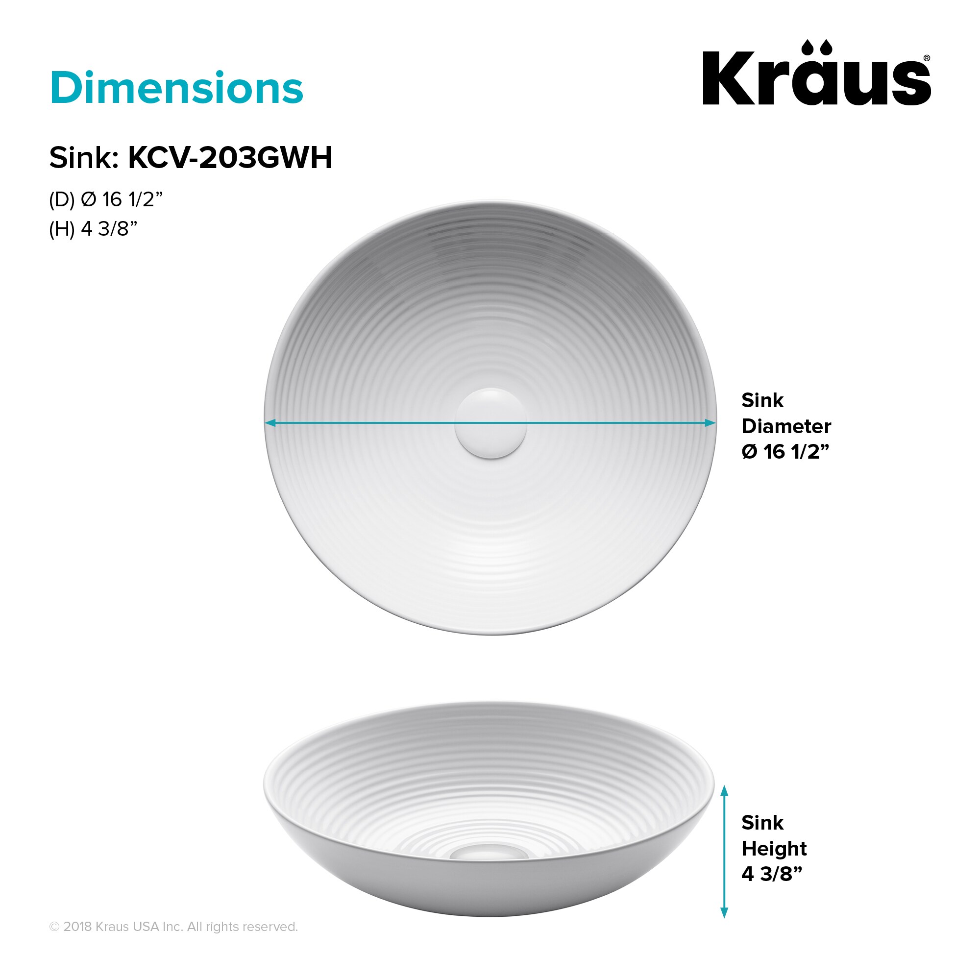 Kraus KCV-203GWH Bath-Sink - View #5