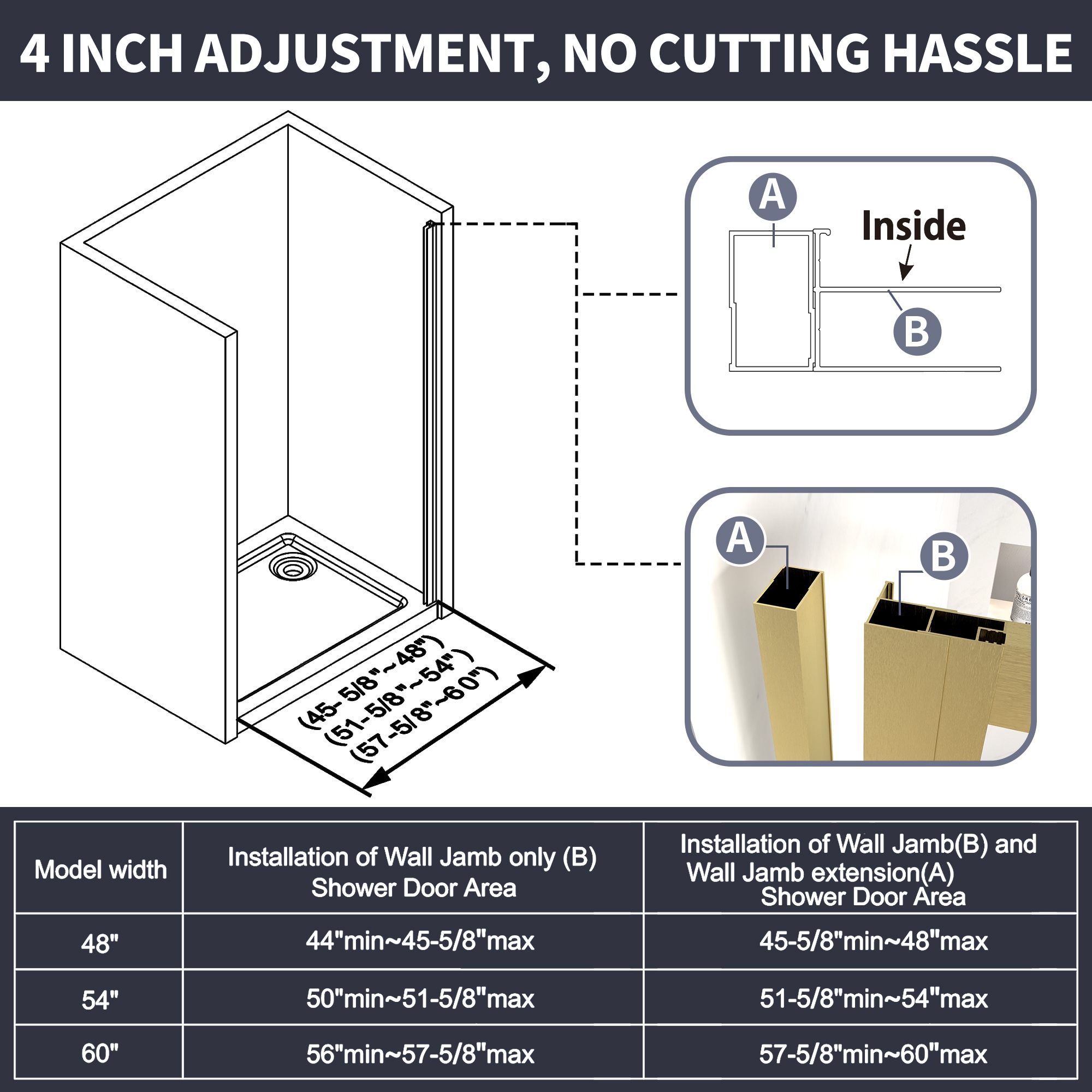 AAZJ BG-BL-6036-M Shower-Doors - View #9