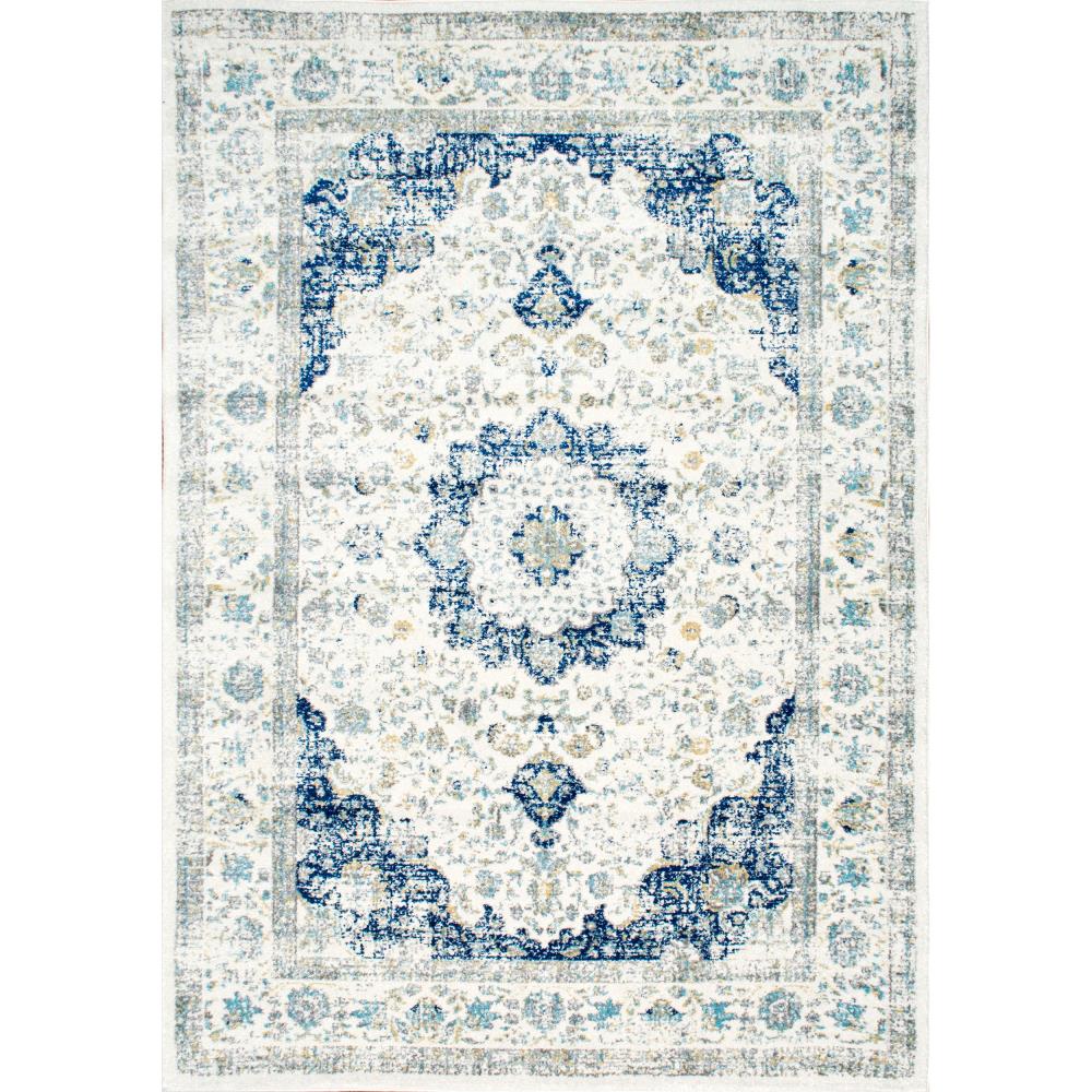 2'x3' Maldon Washable Outdoor Rug Ivory/Blue - Linon