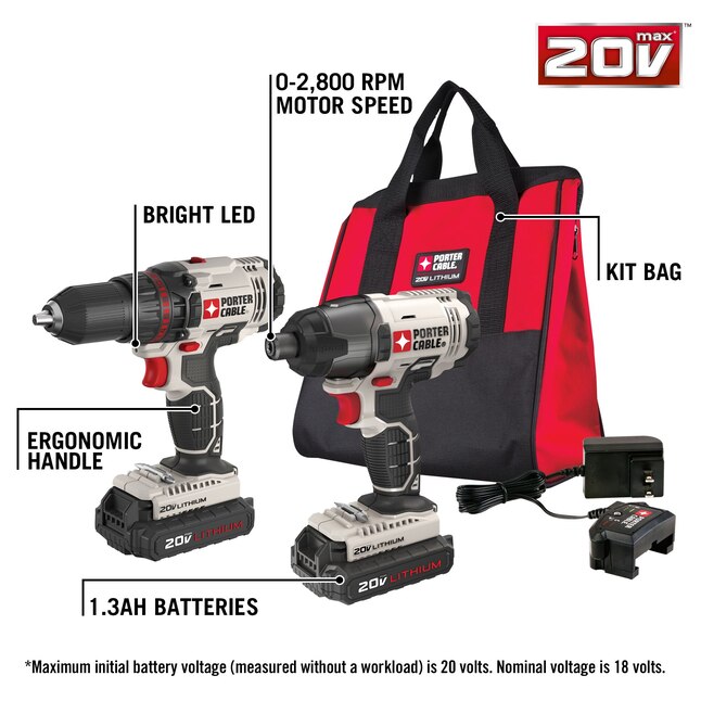 PORTER-CABLE 20-Volt Max 1.3 Amp-Hour Lithium Power Tool Battery PORTER-CABLE 20-Volt Max 1.3 Amp-Hour Lithium Power Tool Battery